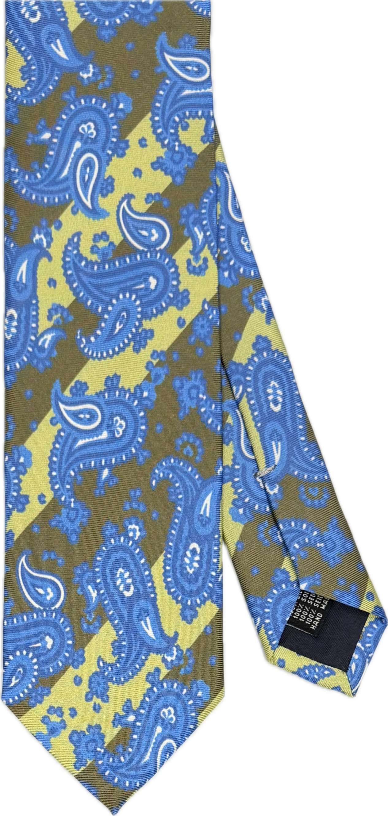 Cravatta seta fantasia regimental paisley verde Monsieur