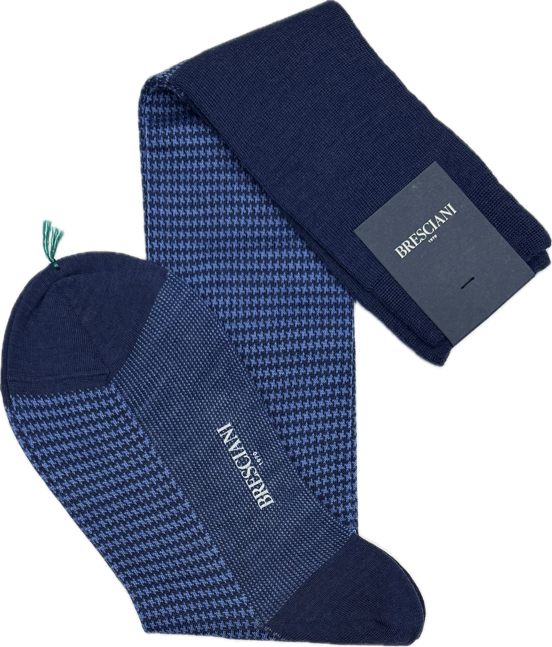Calze lana pied de poule bluette carta zucchero Bresciani