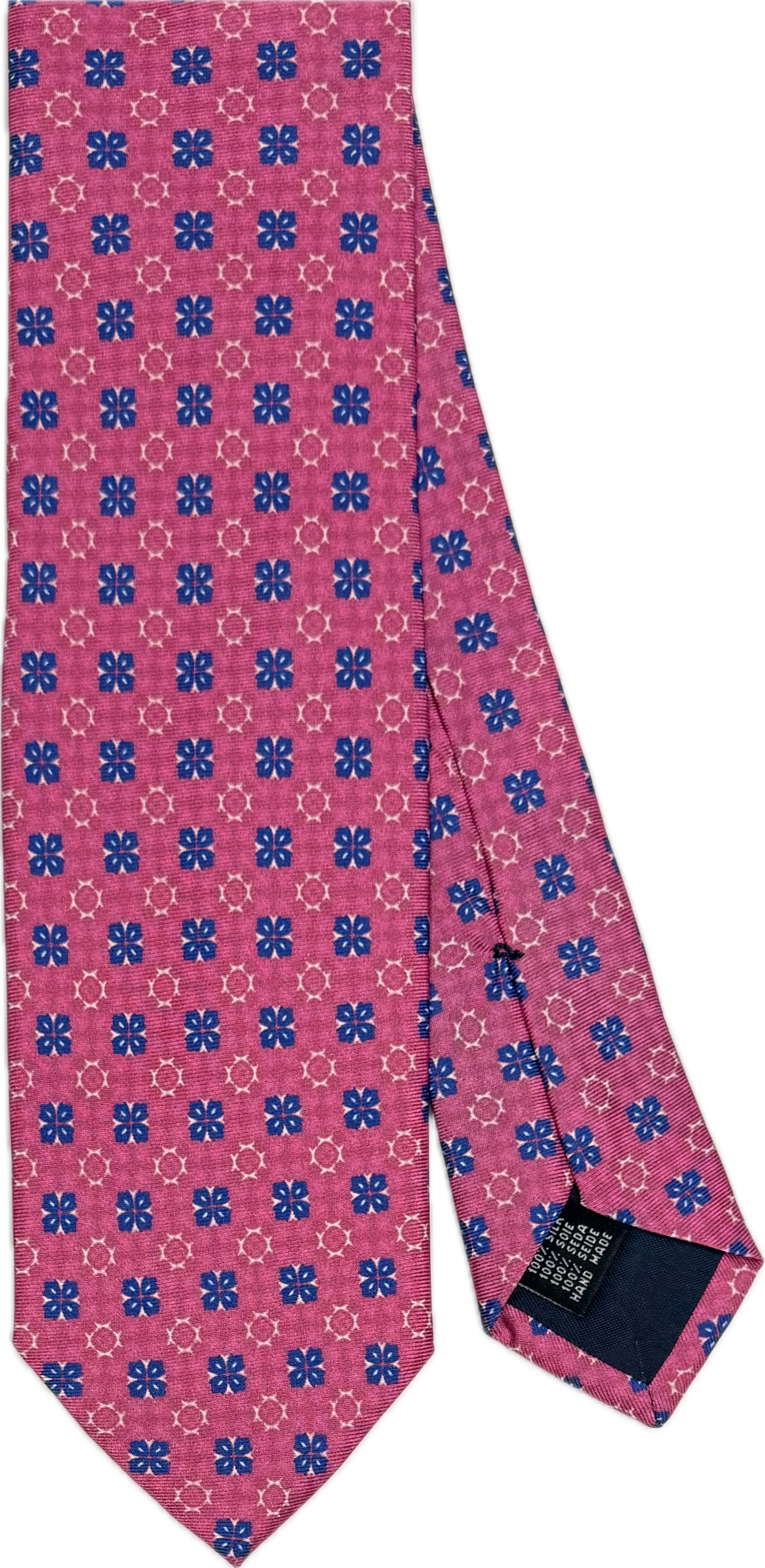 Cravatta seta fantasia pink light blue Monsieur