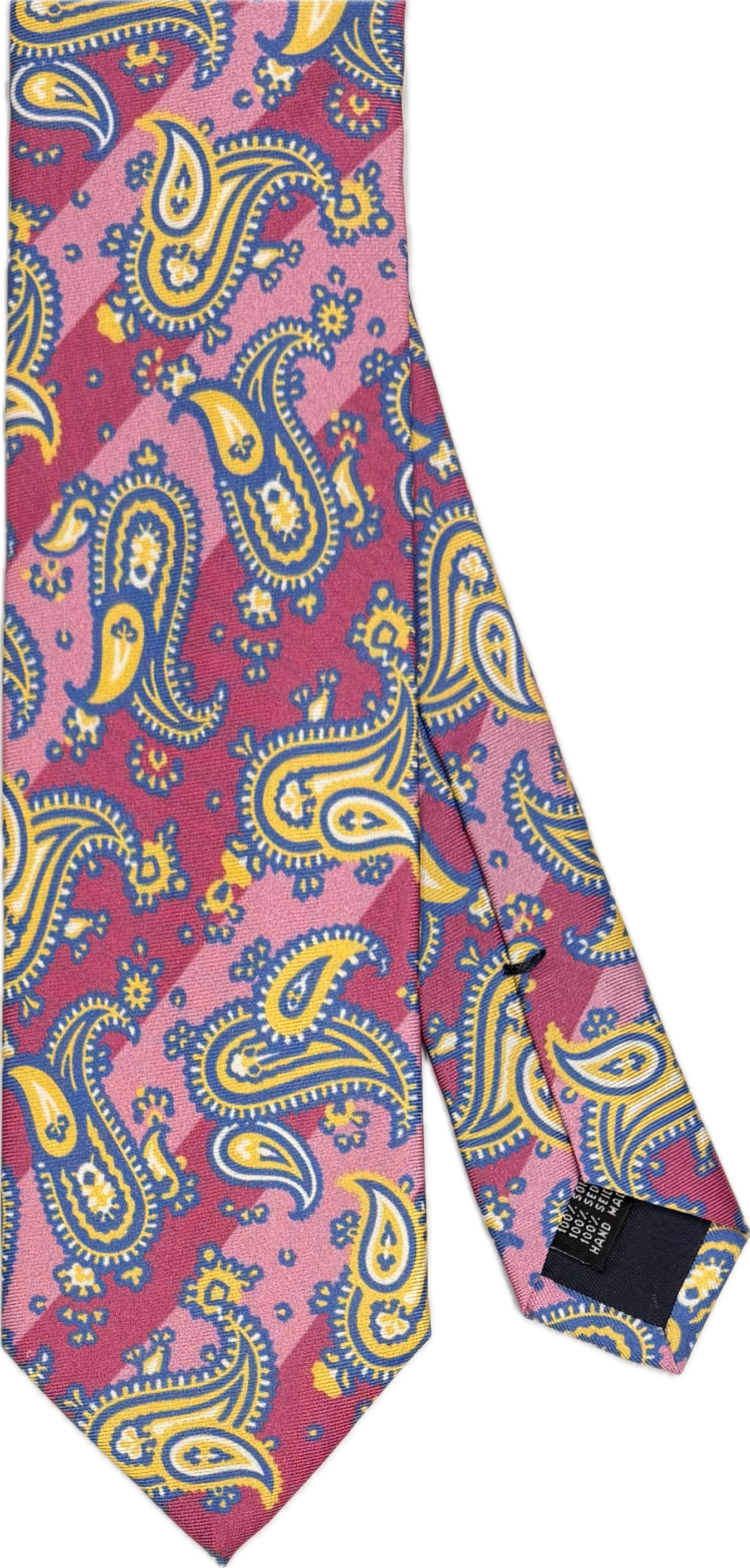 Cravatta seta fantasia regimental paisley pink Monsieur