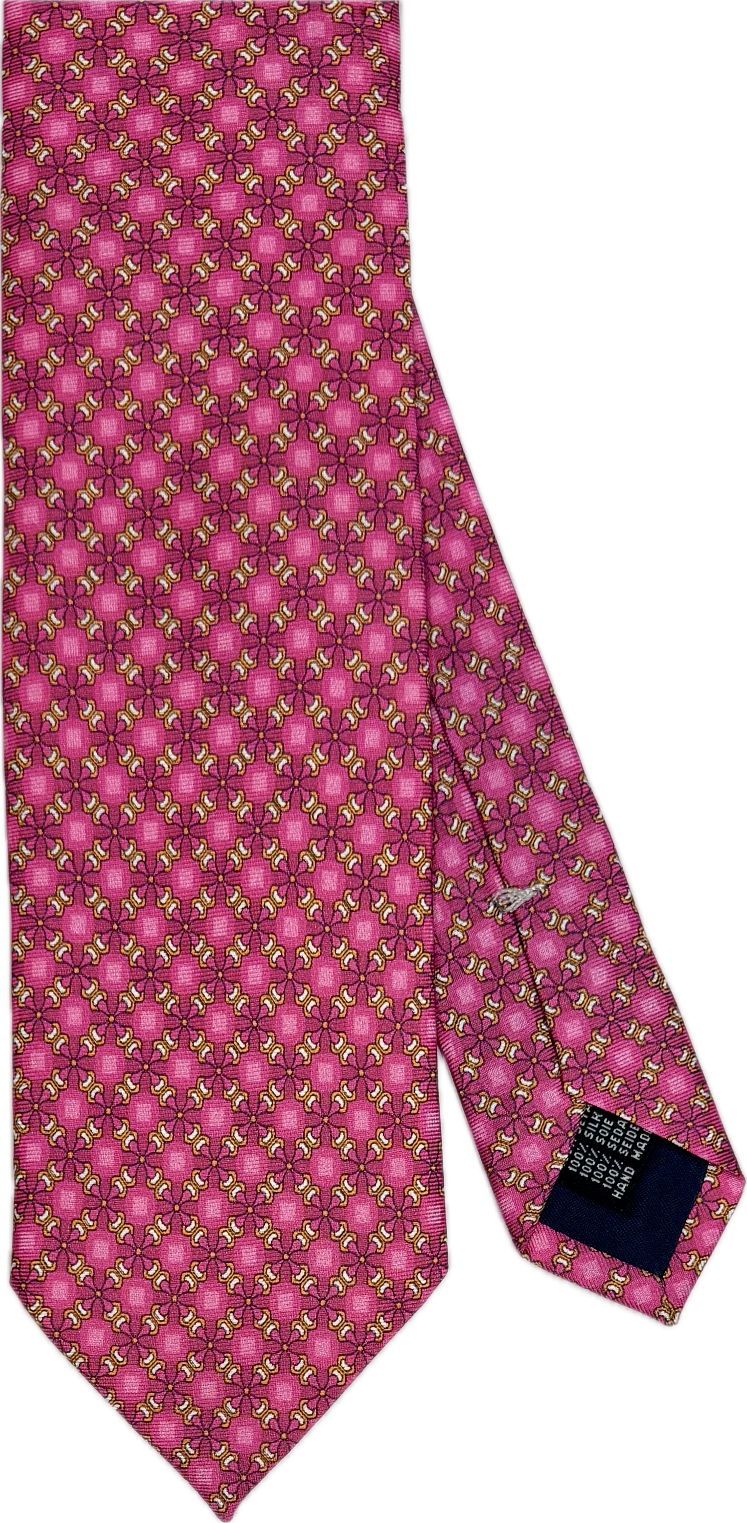 Cravatta seta micro fantasia pink Monsieur
