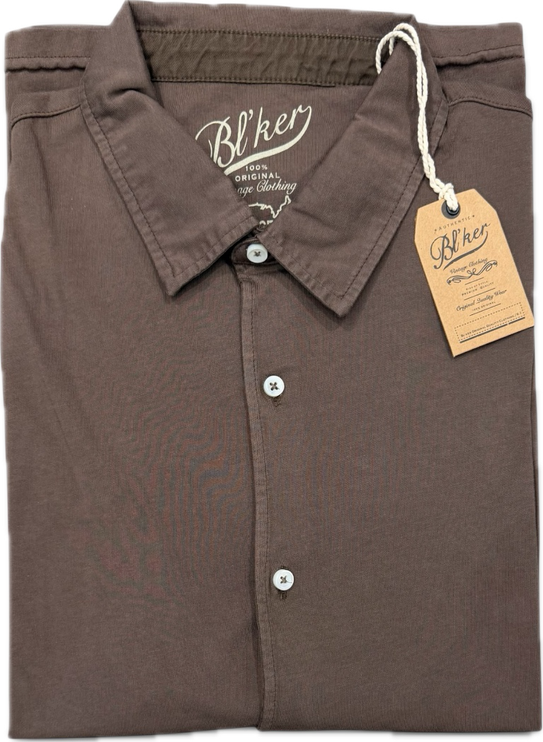 Camicia manica lunga jersey marrone BL'KER