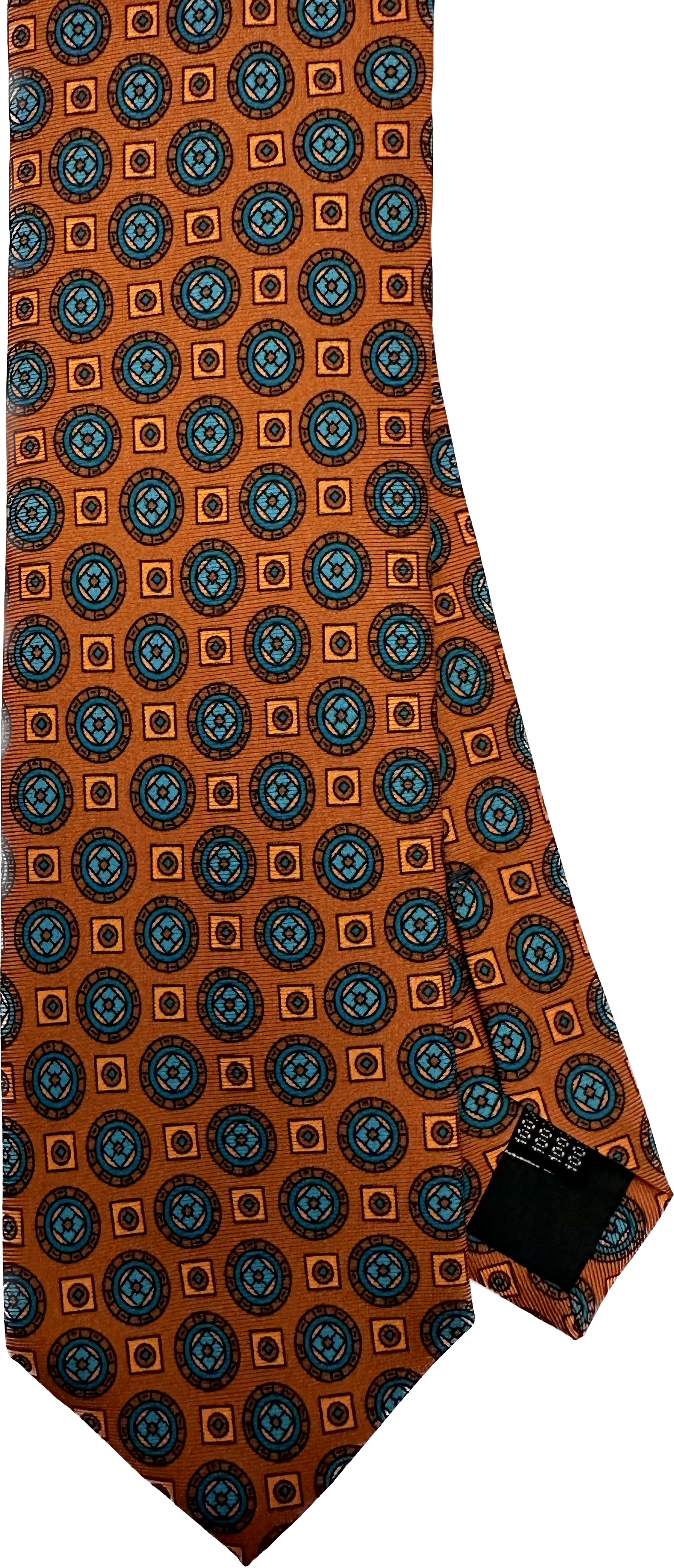 Cravatta seta piccoli medaglioni mattone Monsieur