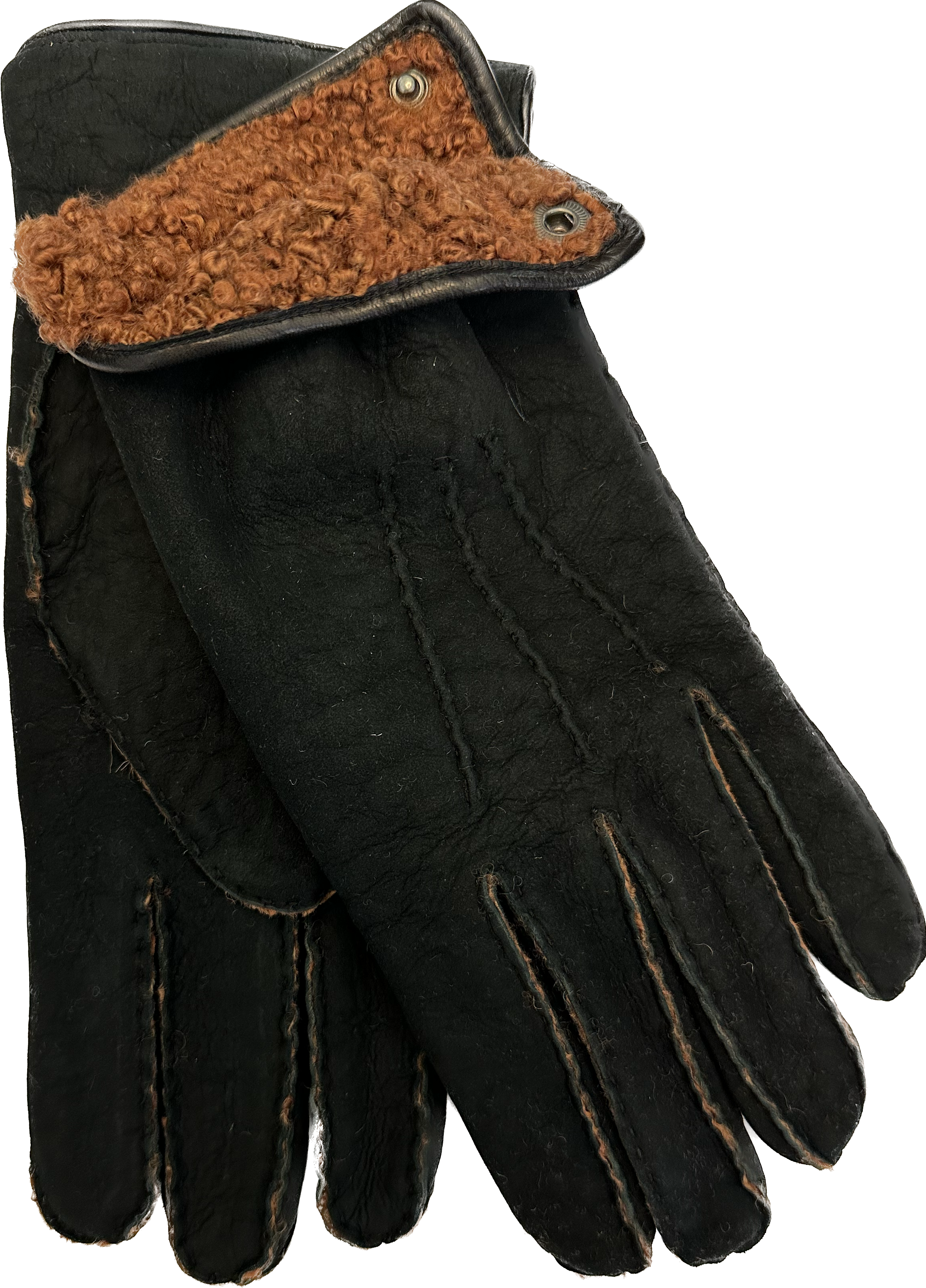 Guanto scamosciato lambskins nero Monsieur