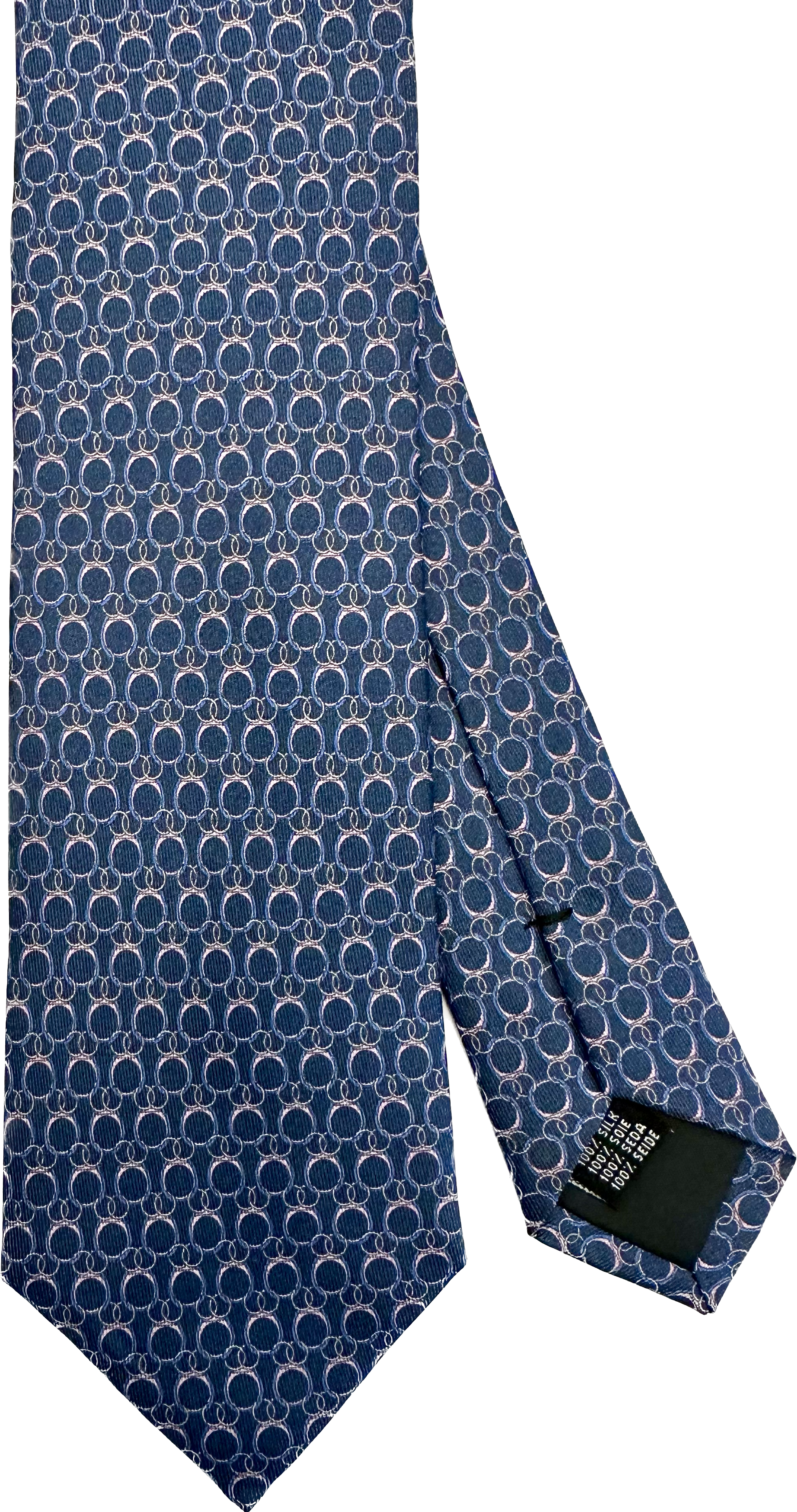 Cravatta seta cerchi scatenati blu rosa Monsieur