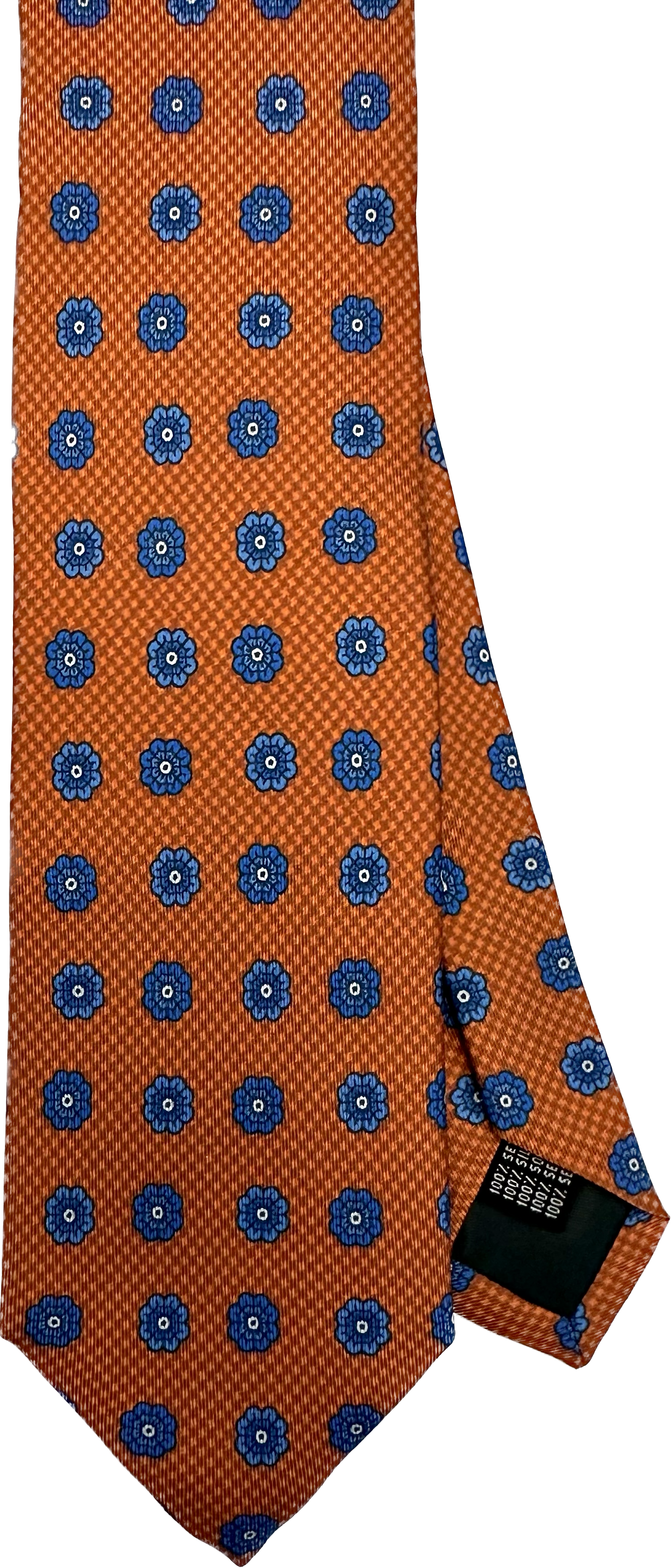 Cravatta seta margherite flower arancione Monsieur