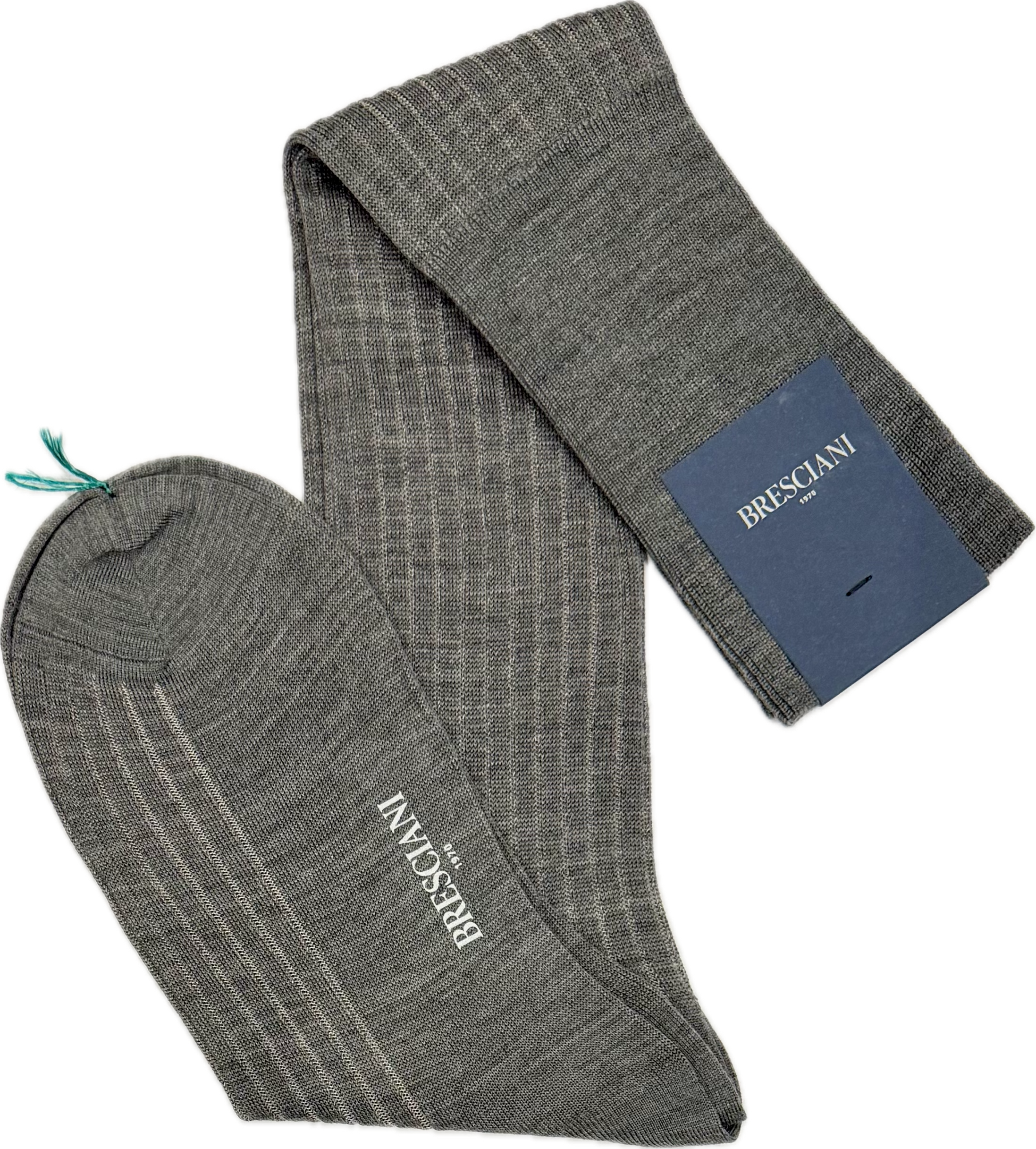 Calze lana vanisè grigio medio sabbia Bresciani