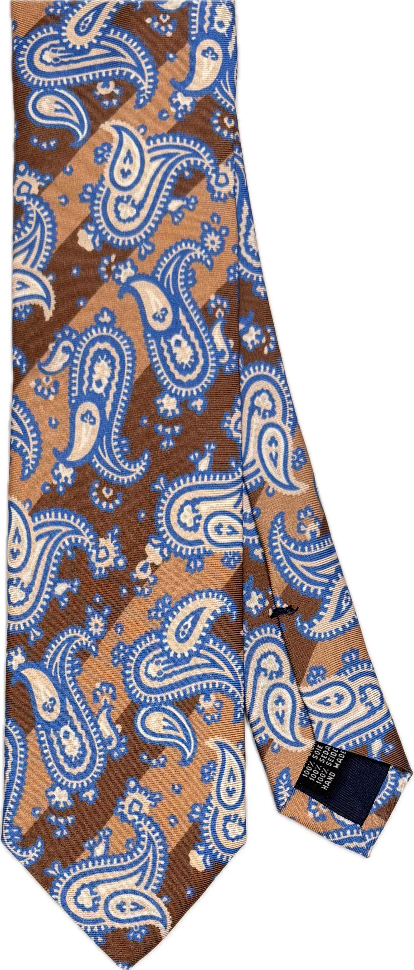 Cravatta seta fantasia regimental paisley moro Monsieur