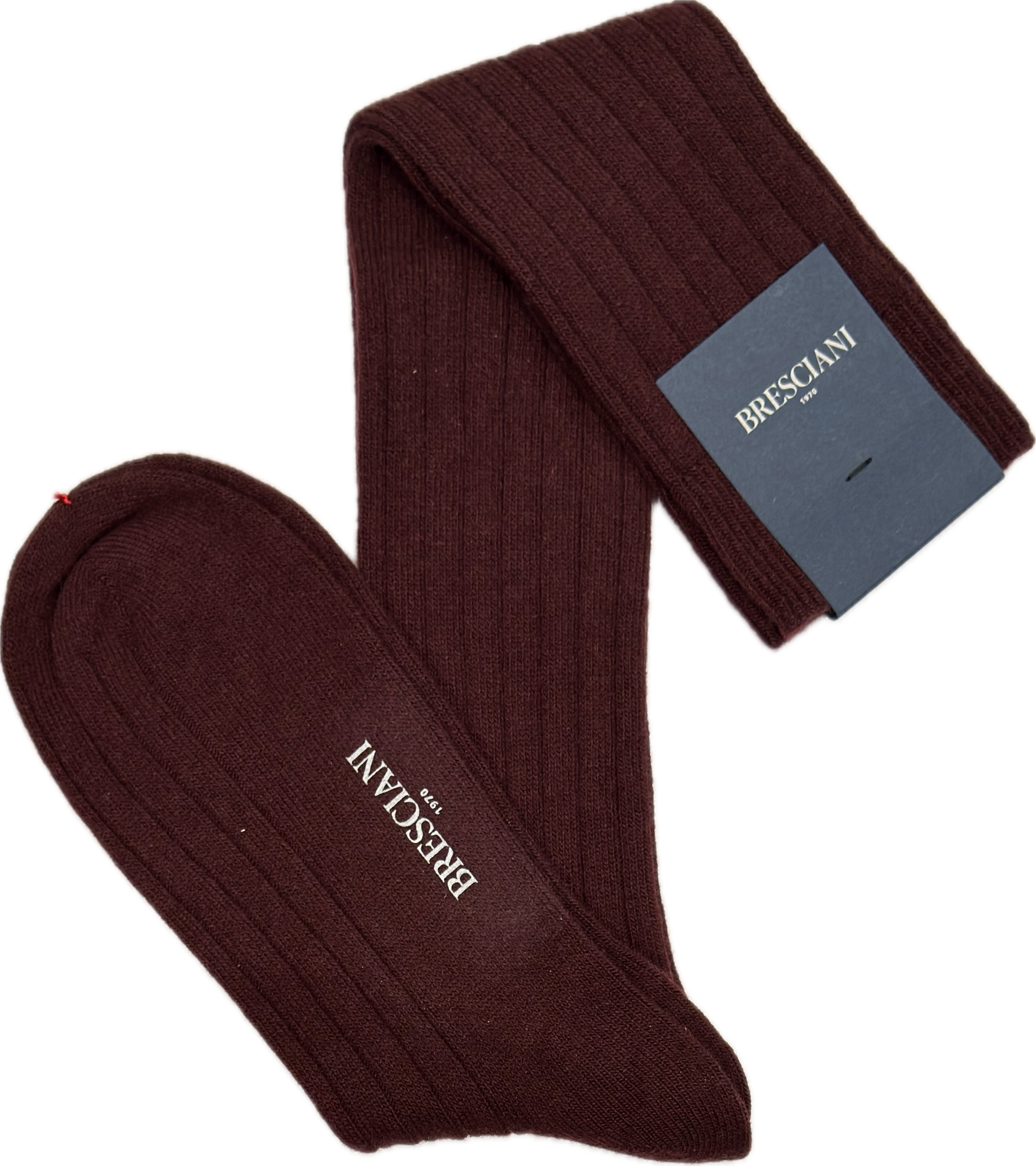 Calze lana e cashmere tinta unita bordeaux Bresciani