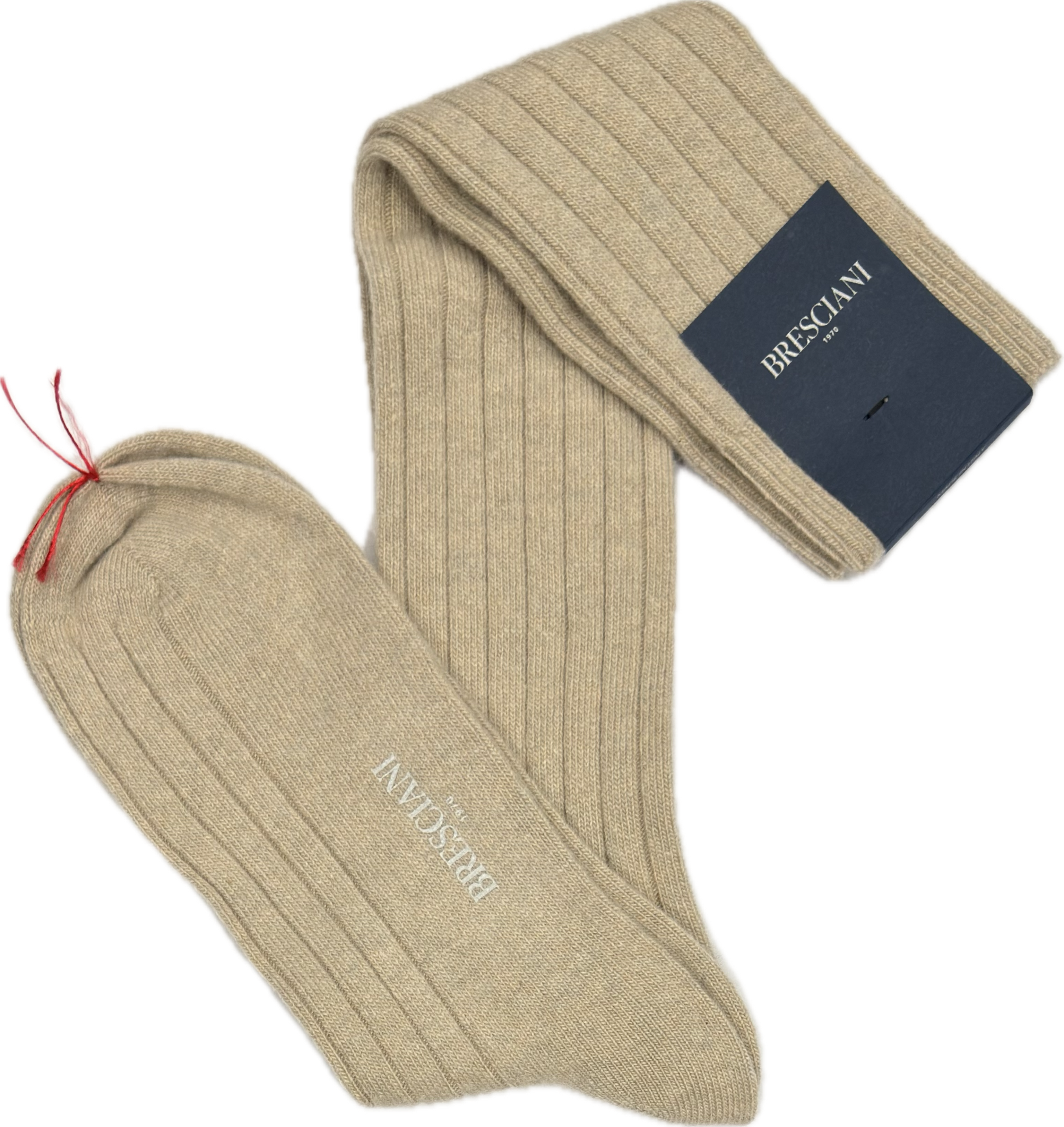 Calze lana e cashmere tinta unita brown Bresciani