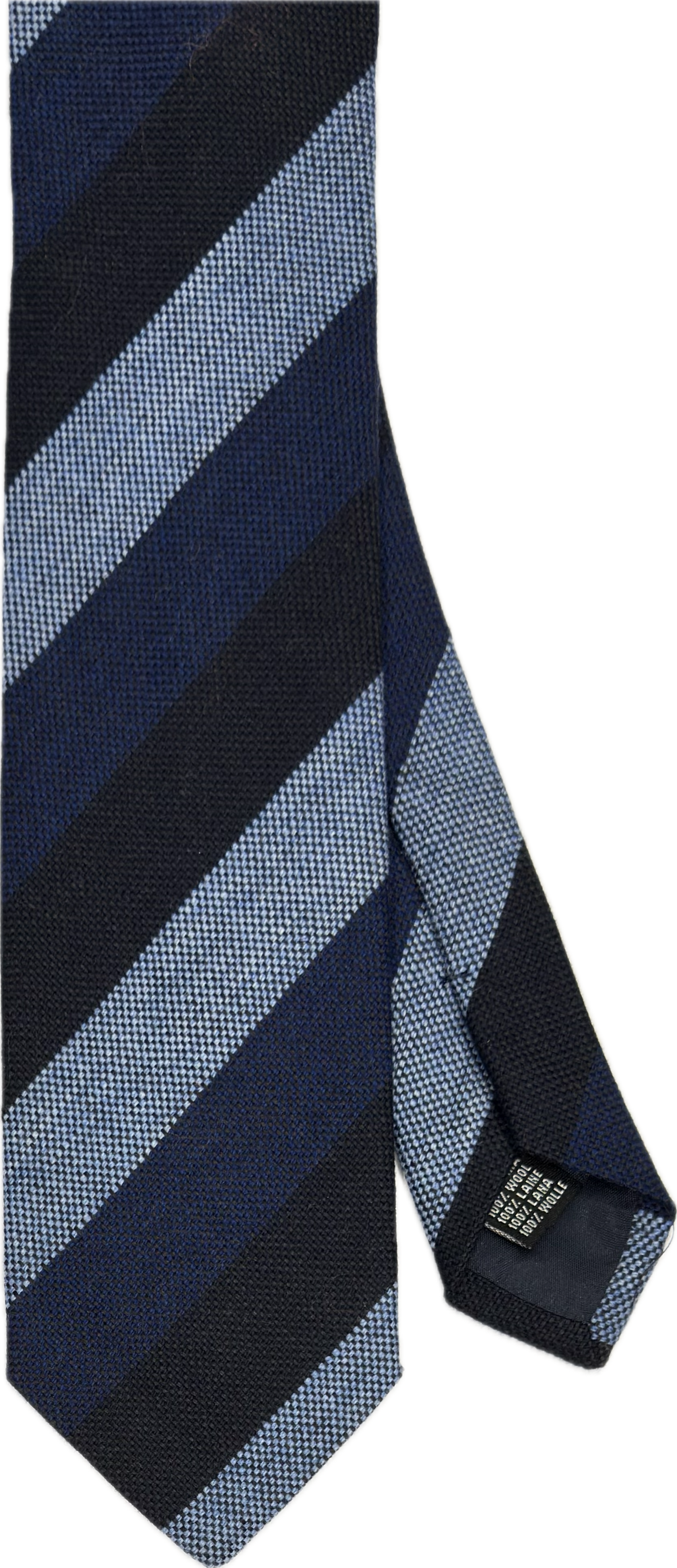 Cravatta lana regimental navy royal blue celeste Monsieur