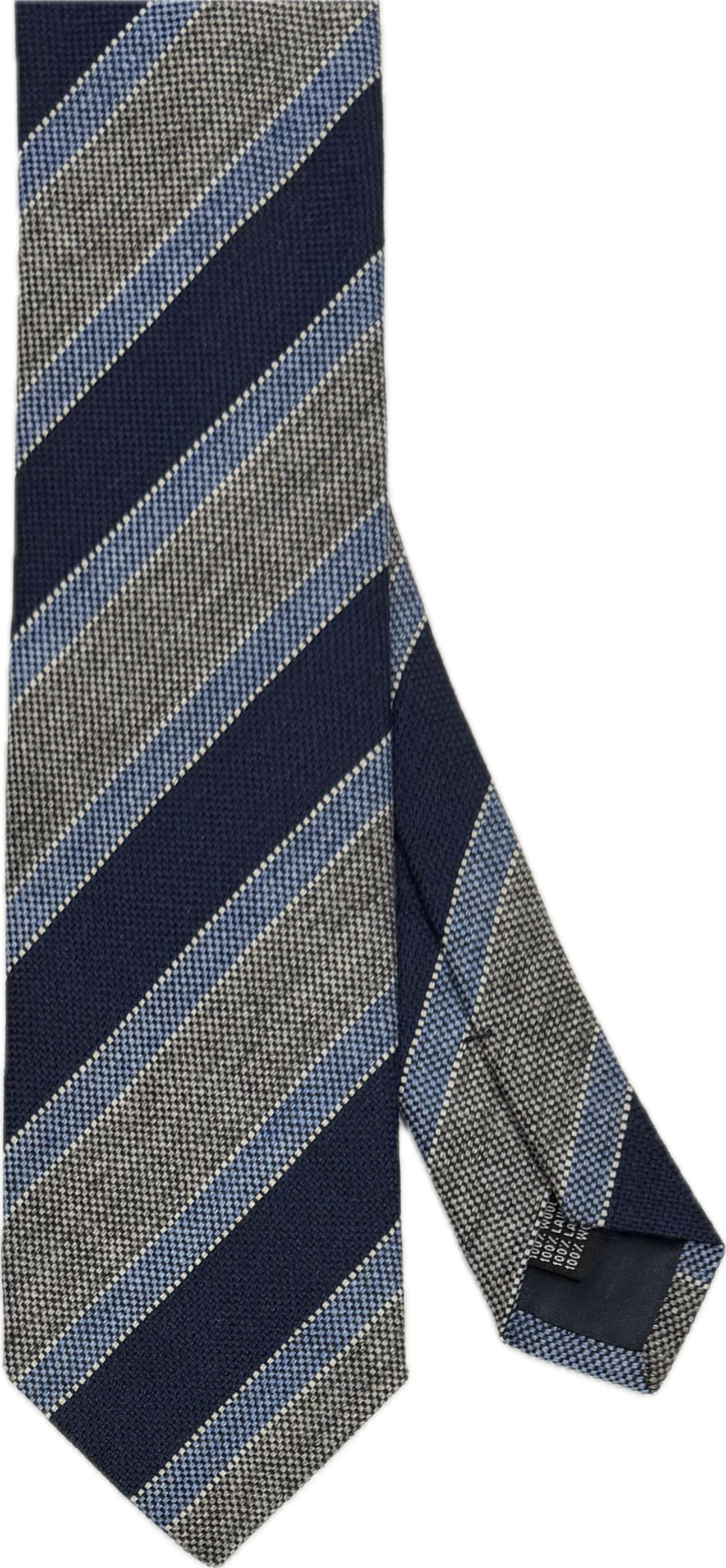 Cravatta lana regimental blu celeste grigia Monsieur