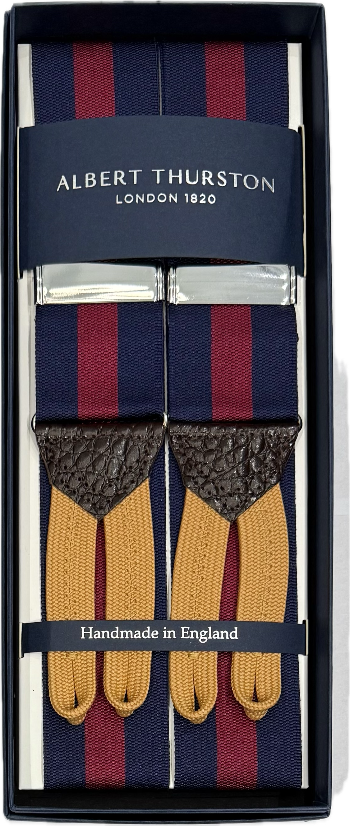 Bretelle barathea regimental navy rossa Albert Thurston