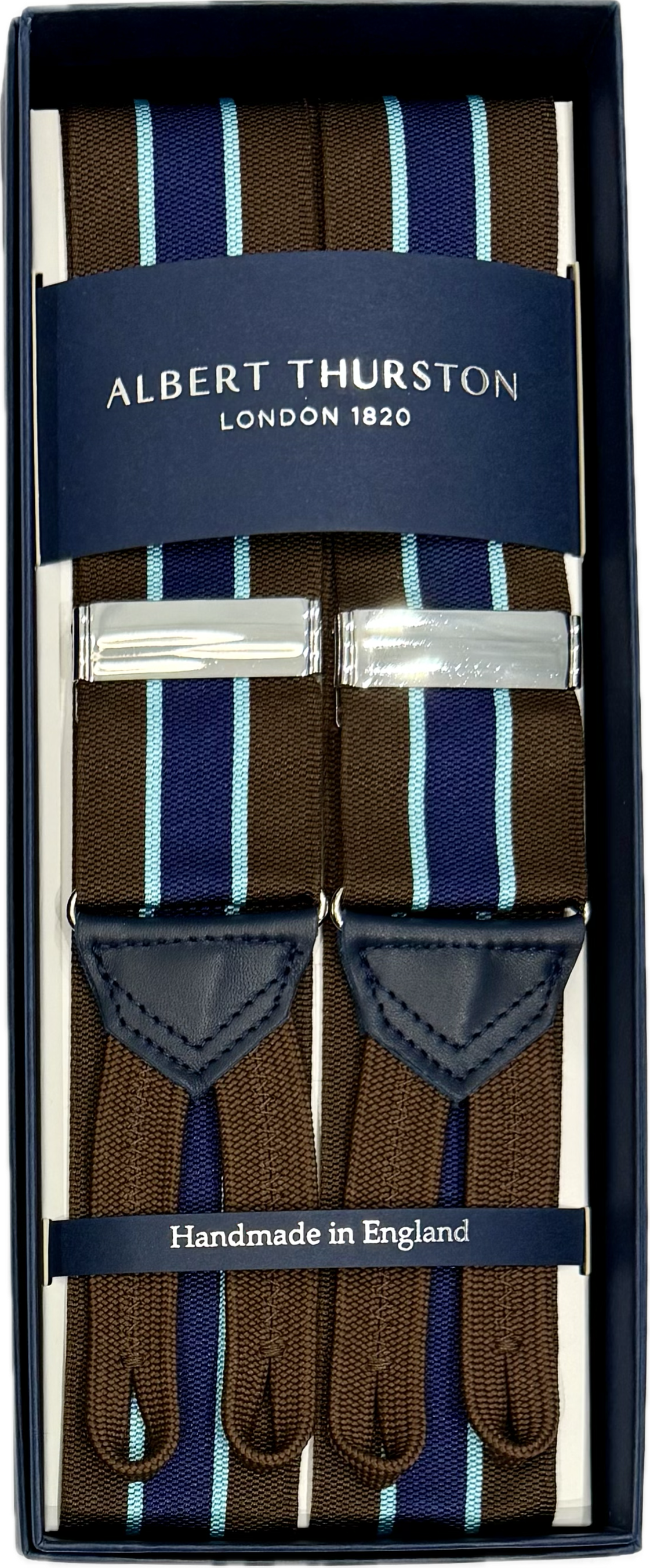 Bretelle barathea regimental moro turchese navy Albert Thurston