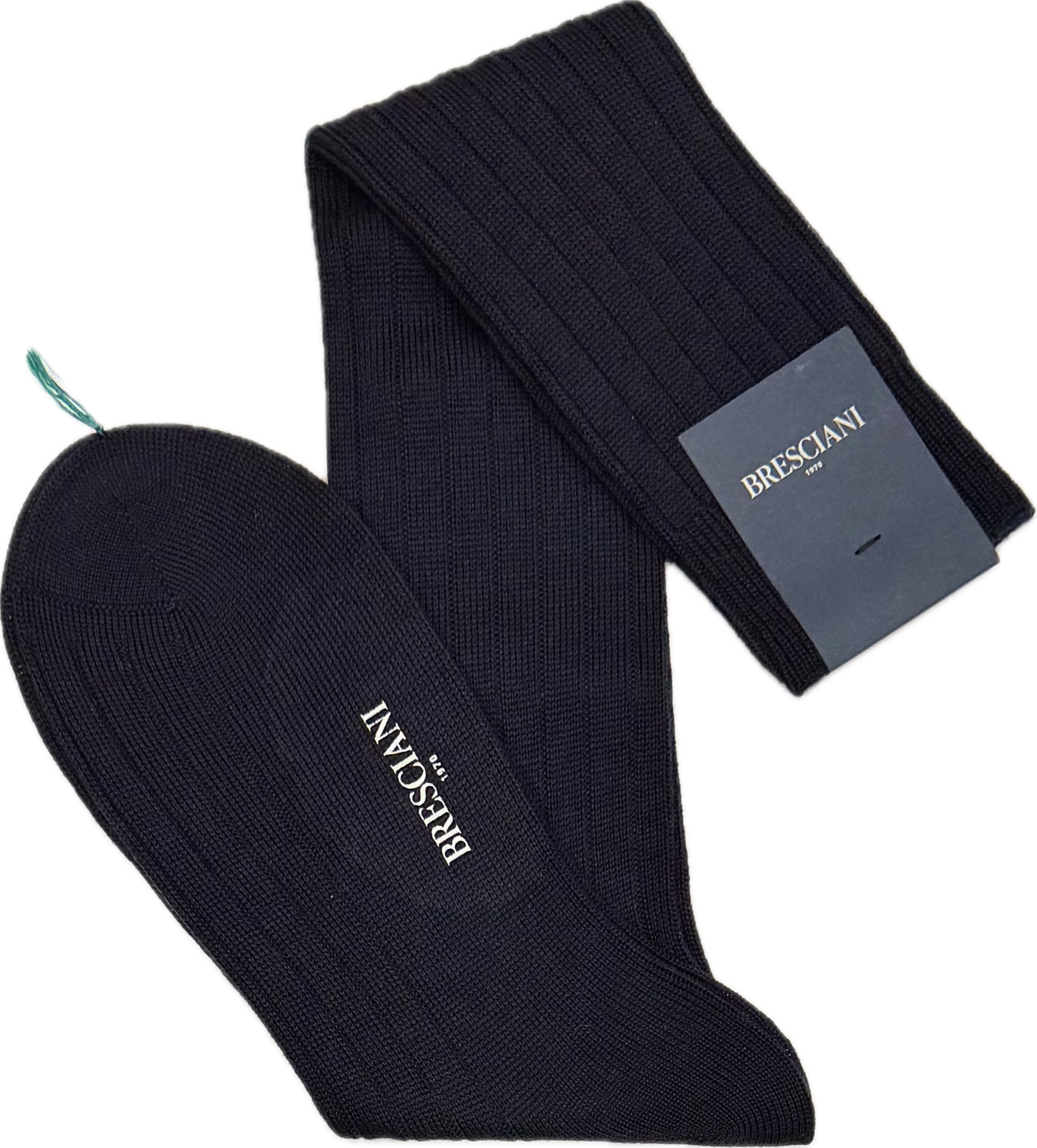 Calze lana pesante a coste blu Bresciani