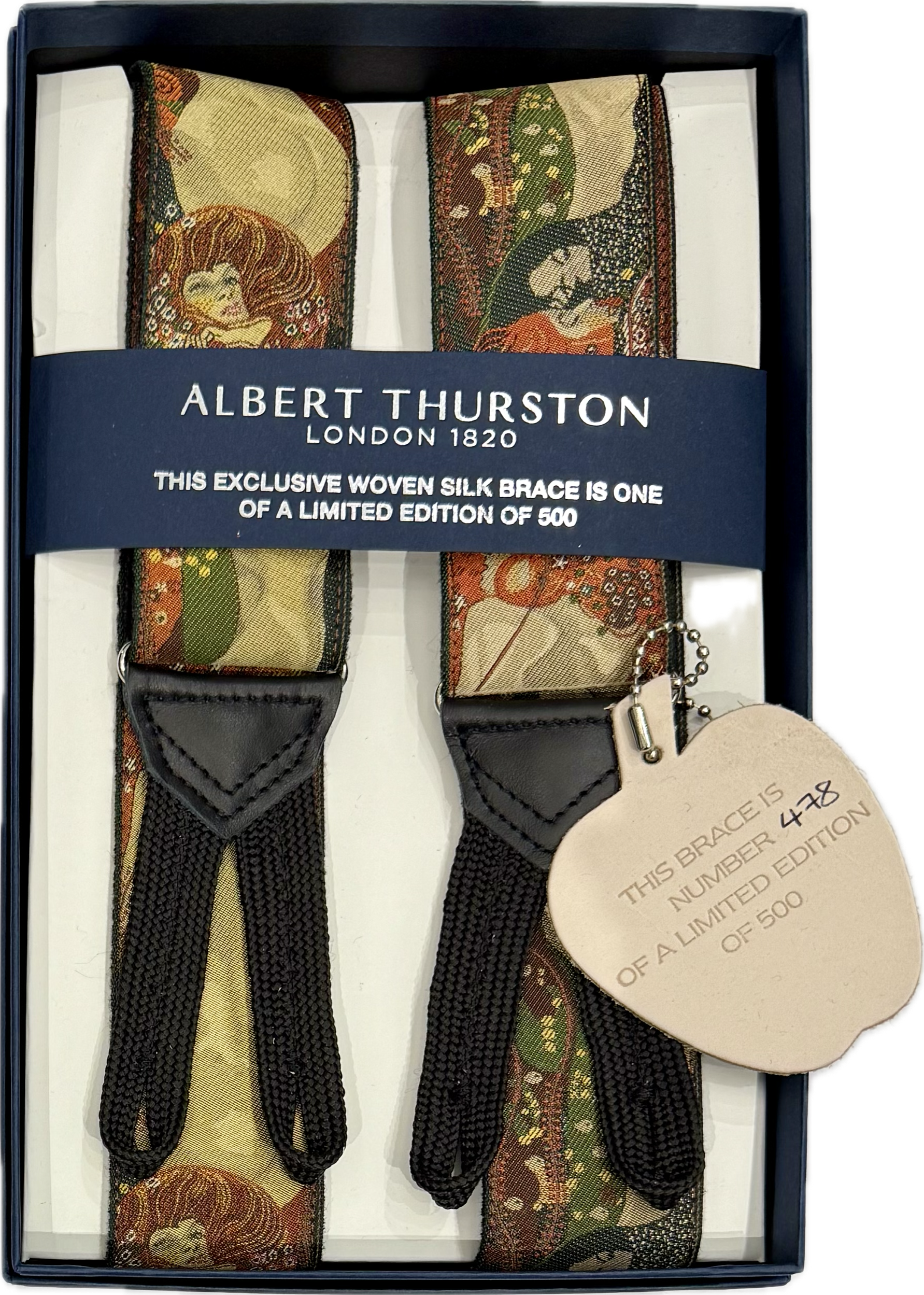 Bretelle woven silk "Water Serpents II" di Klimt Limited Edition Albert Thurston
