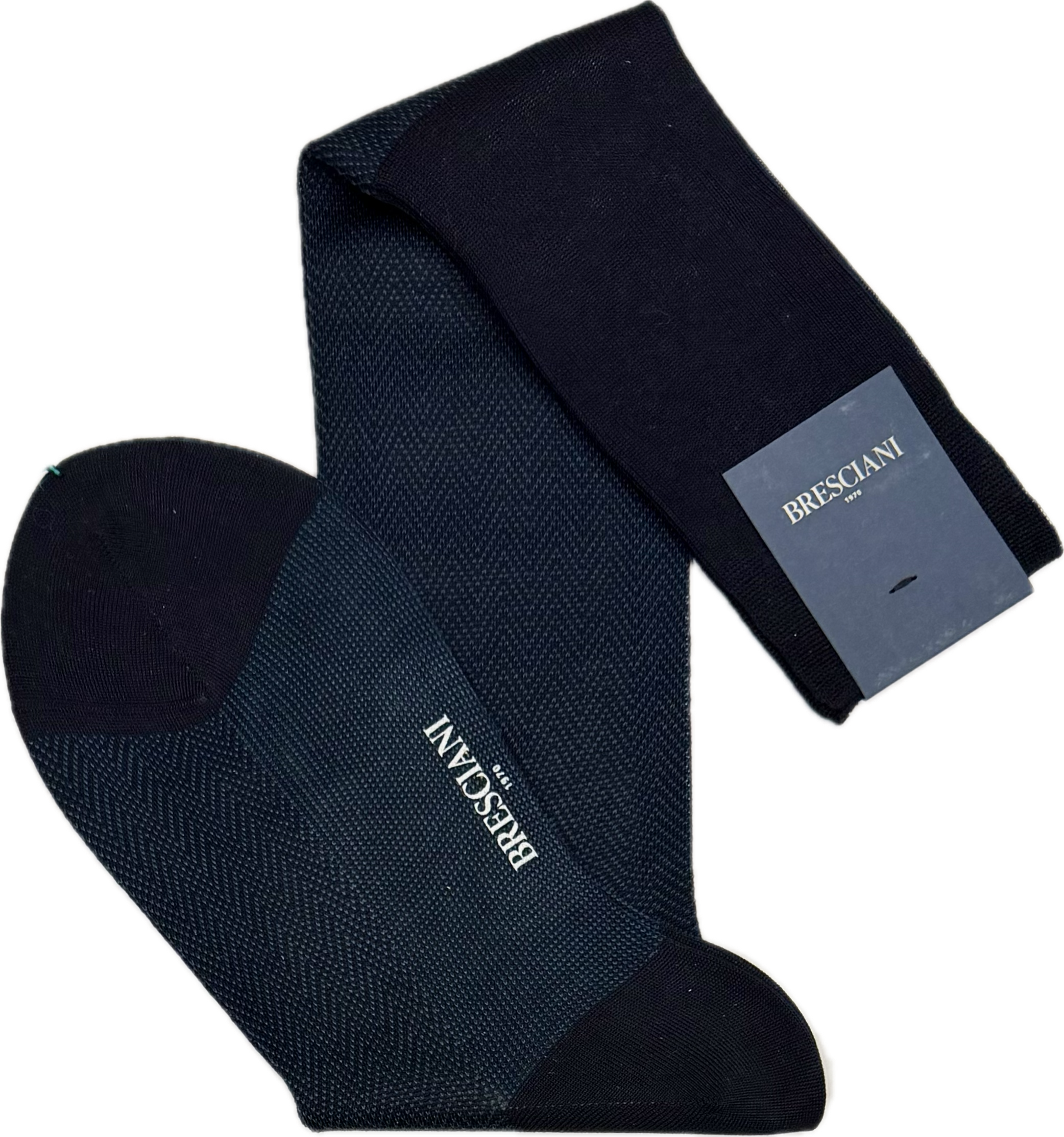 Calze herringbone blu bluette Bresciani