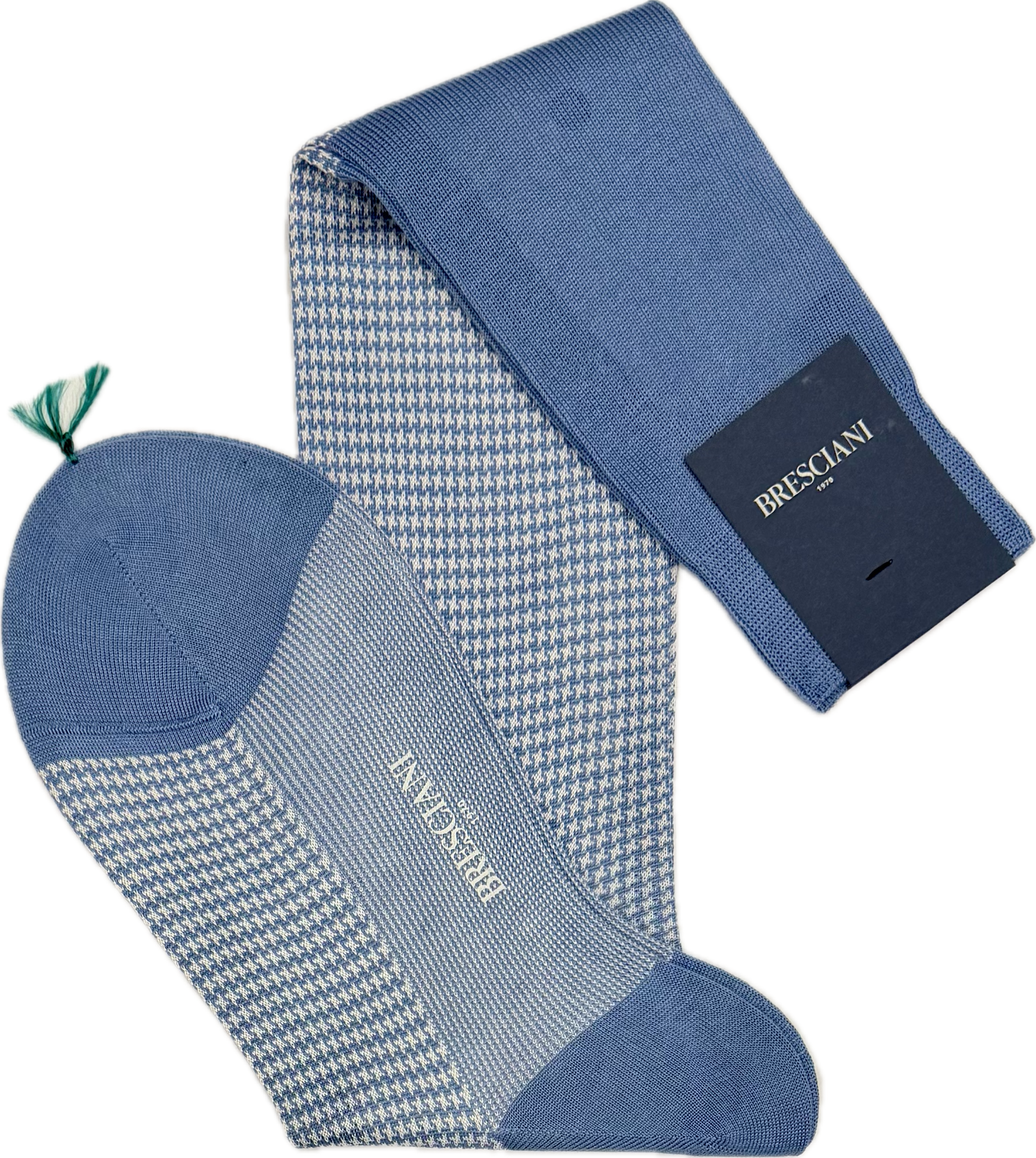 Calze pied de poule avio bianco Bresciani