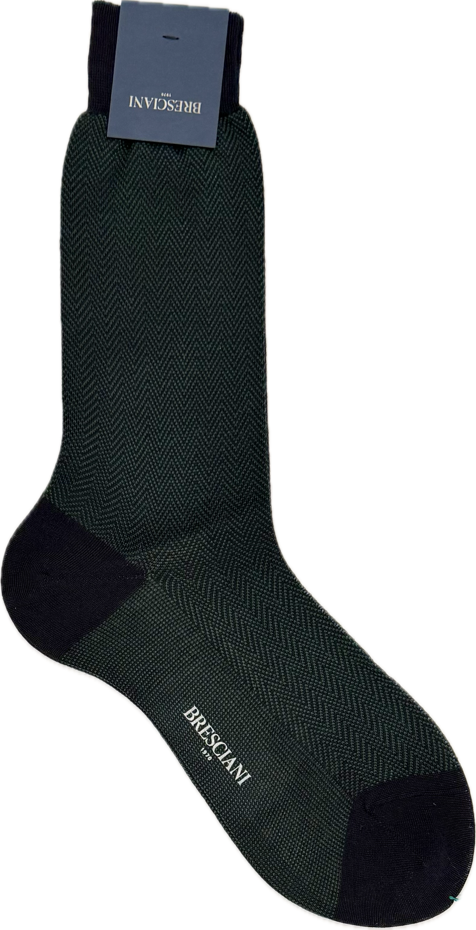 Calze herringbone corte blu verdone Bresciani