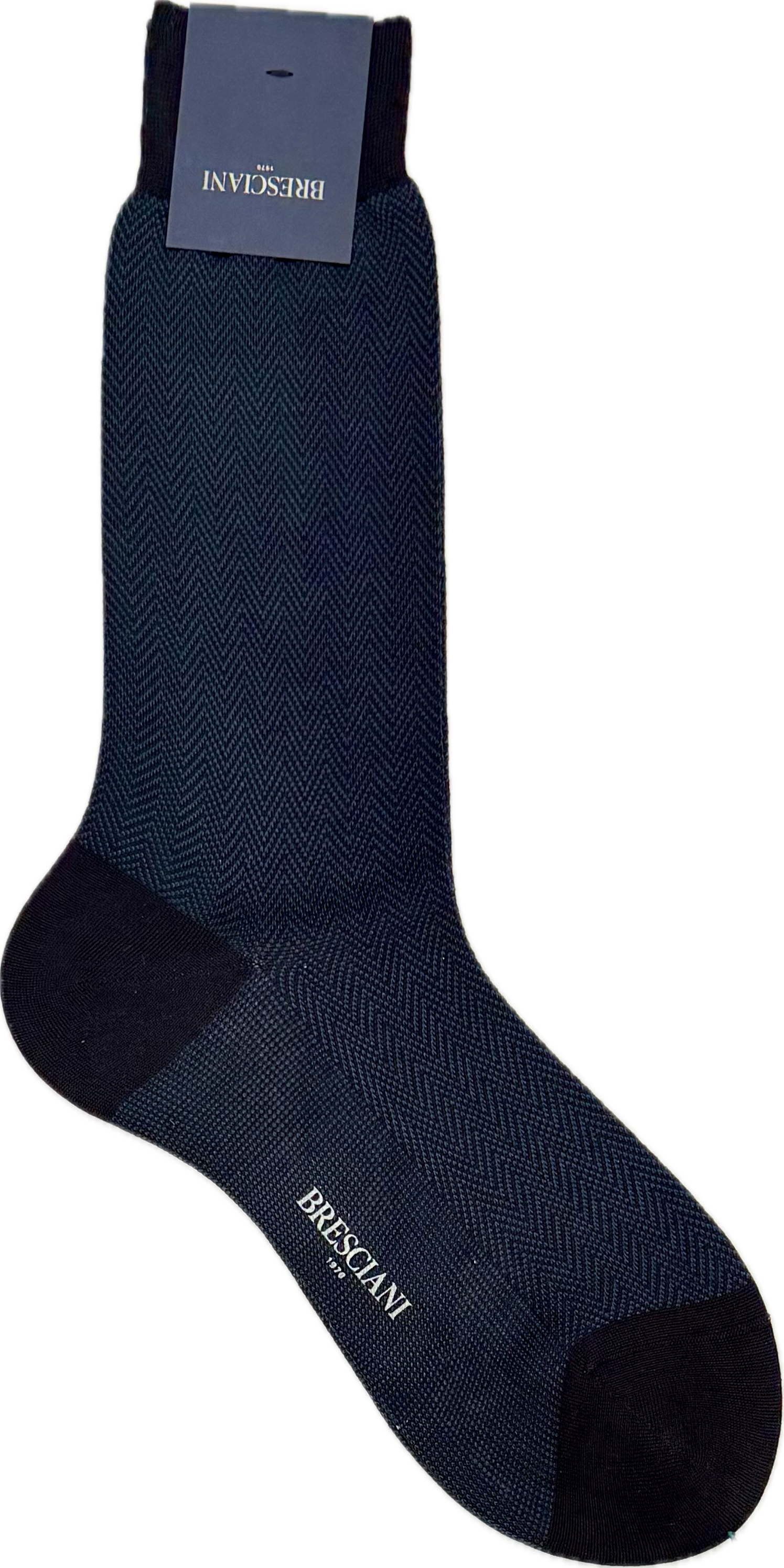 Calze herringbone corte blu bluette Bresciani