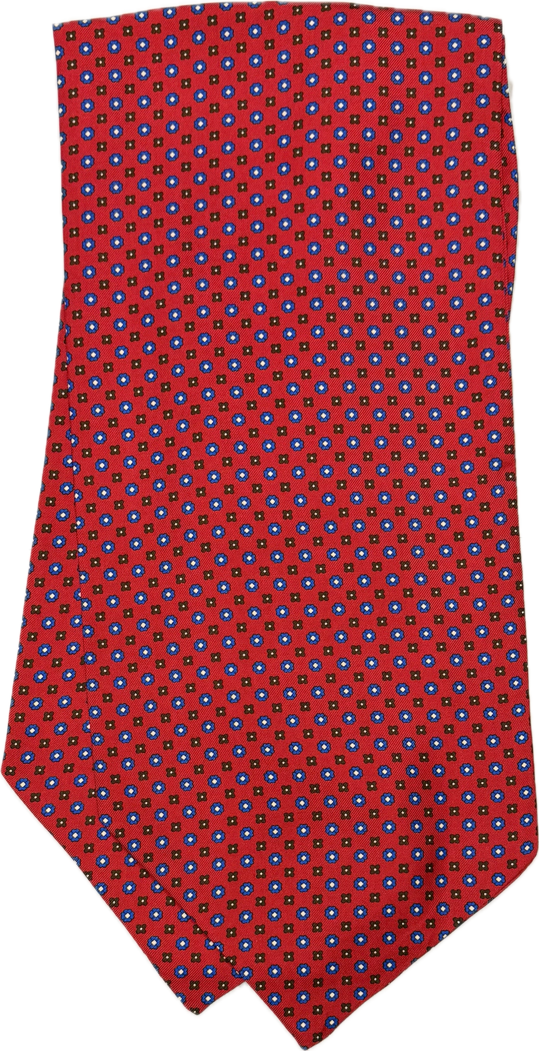 Ascot silk tie micro fiorellino rosso royal Monsieur