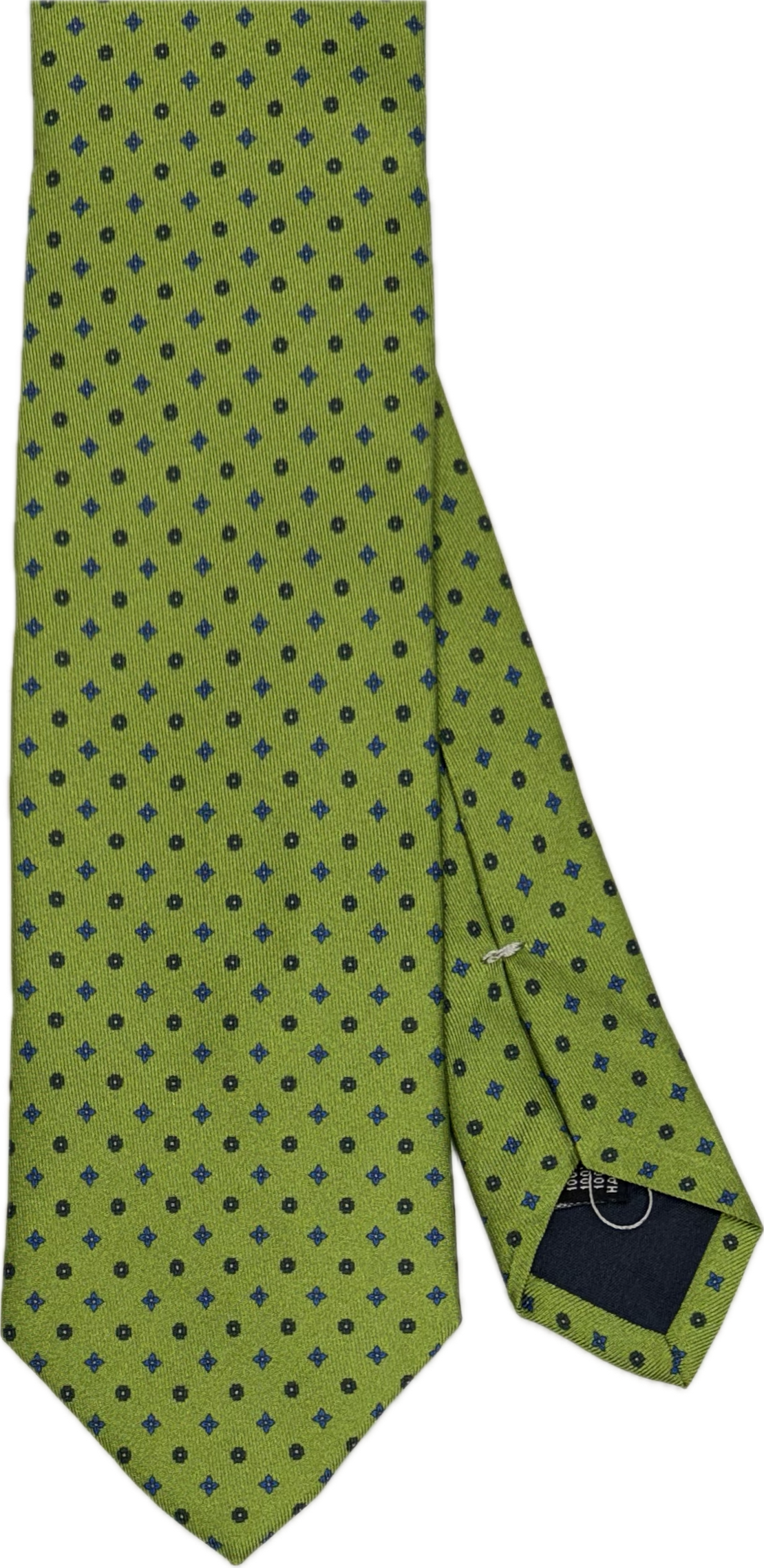 Cravatta seta micro fantasia verde lime Monsieur