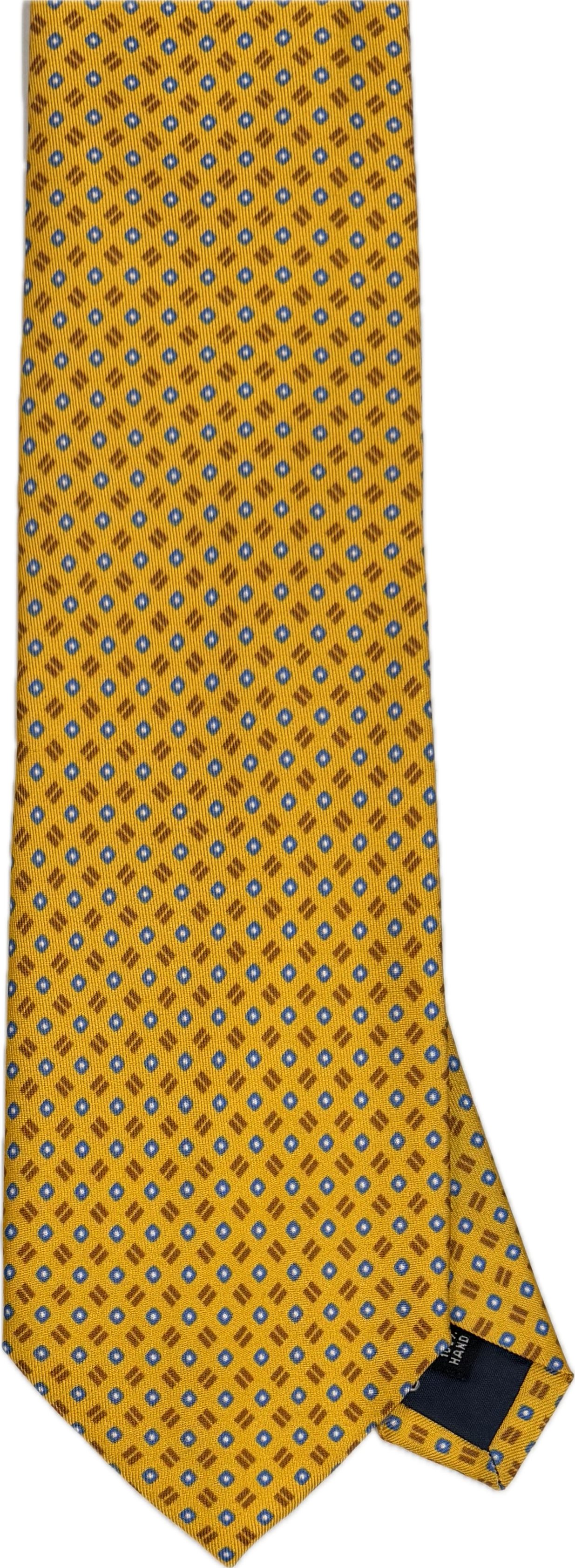 Cravatta seta micro fantasia gialla Monsieur