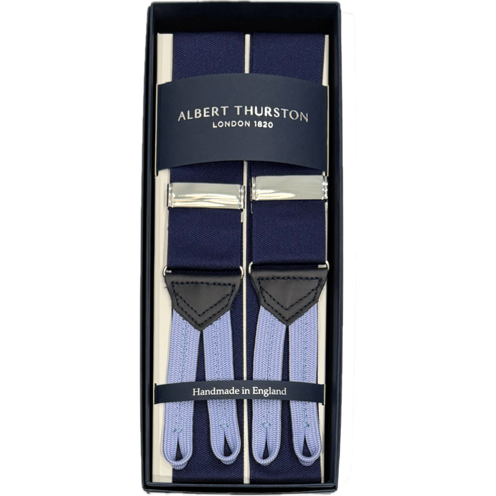 Bretelle barathea tinta unita navy Albert Thurston