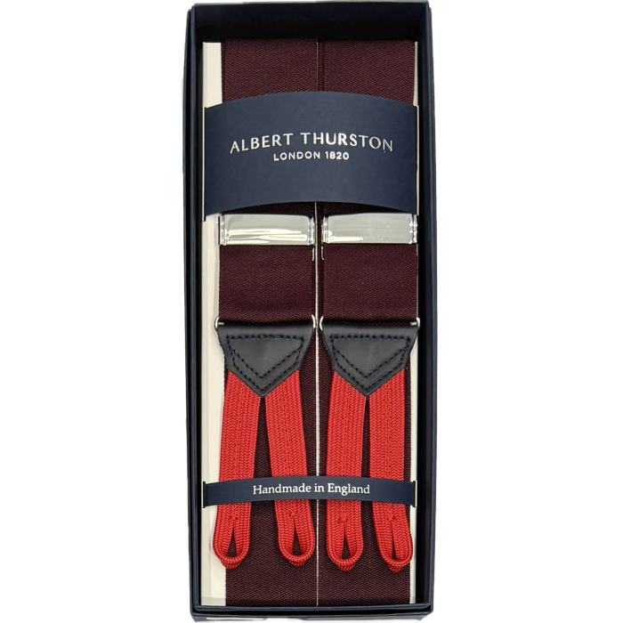 Bretelle barathea tinta unita bordeaux Albert Thurston