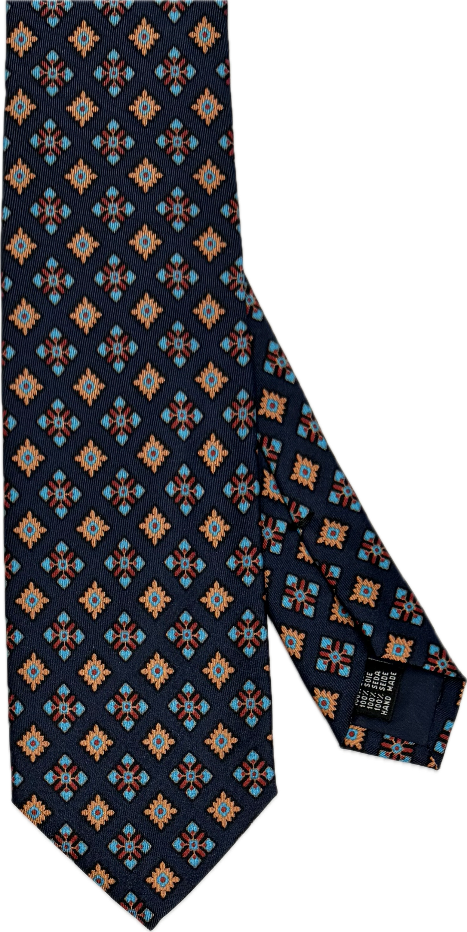 Cravatta seta fantasia rombi navy Monsieur