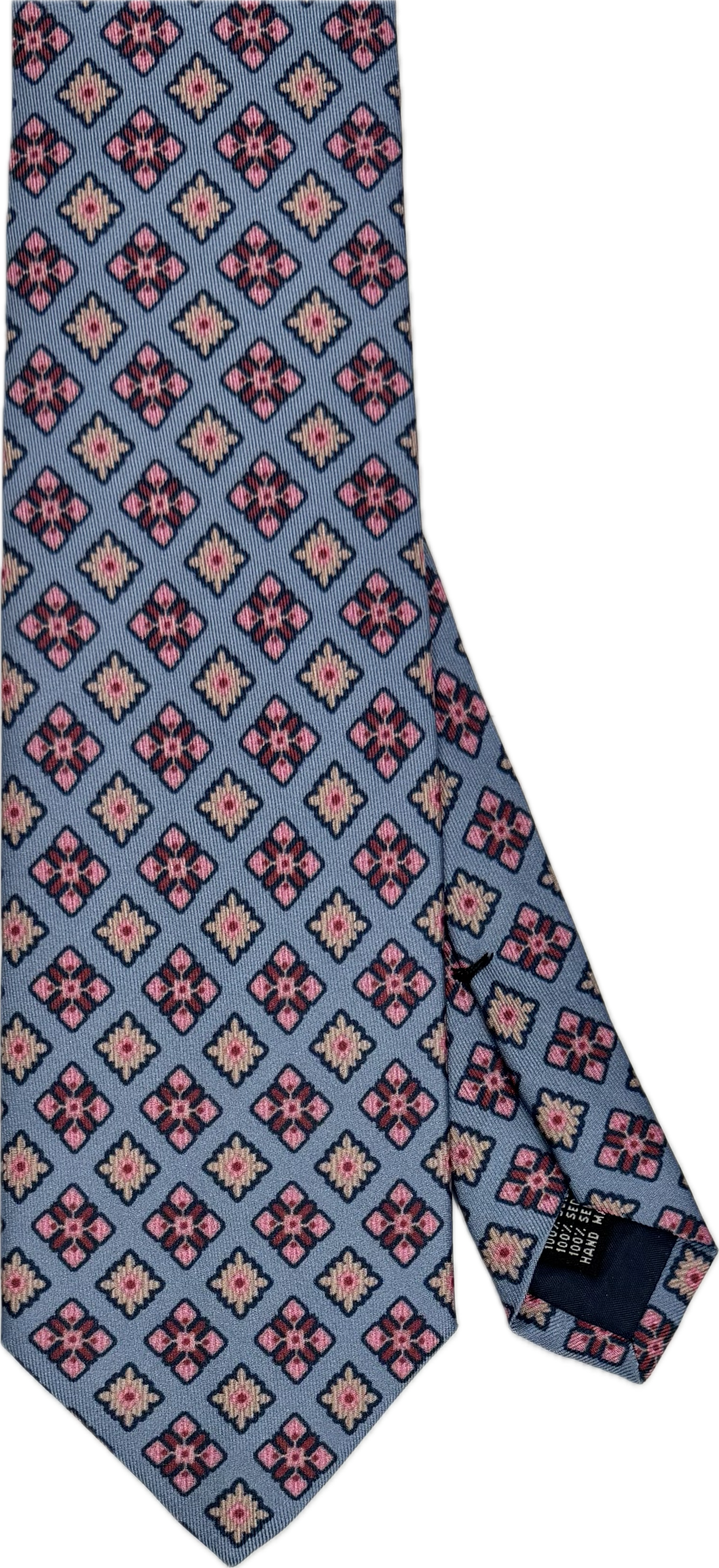 Cravatta seta fantasia rombi carta da zucchero rosa Monsieur