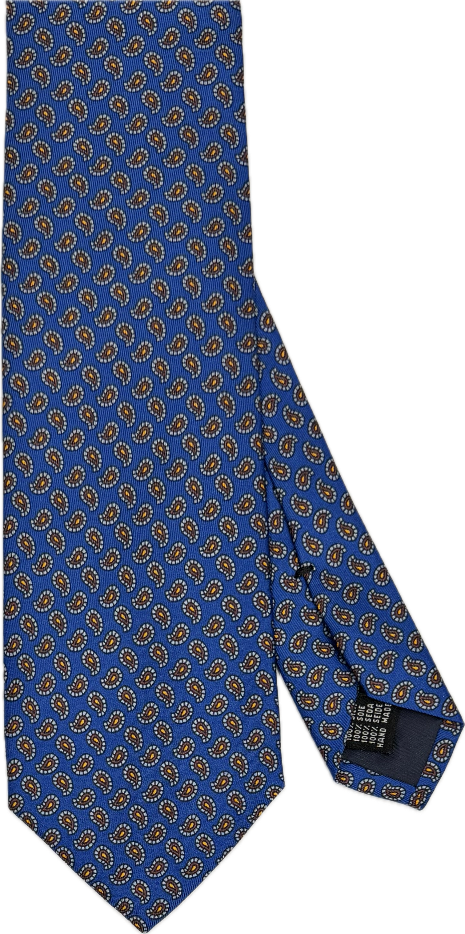 Cravatta seta paisley blu chiaro Monsieur