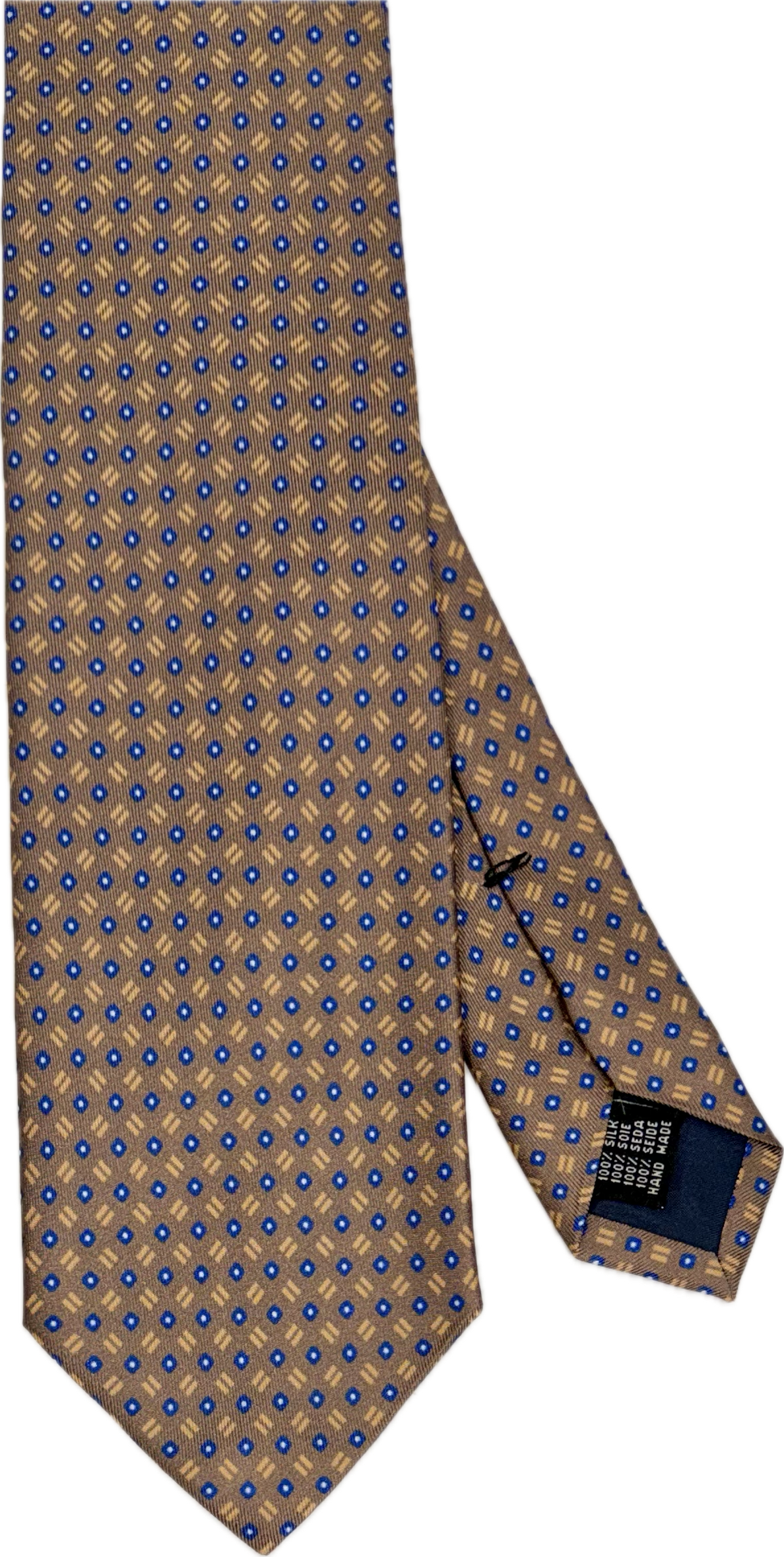 Cravatta seta micro fantasia tabacco Monsieur