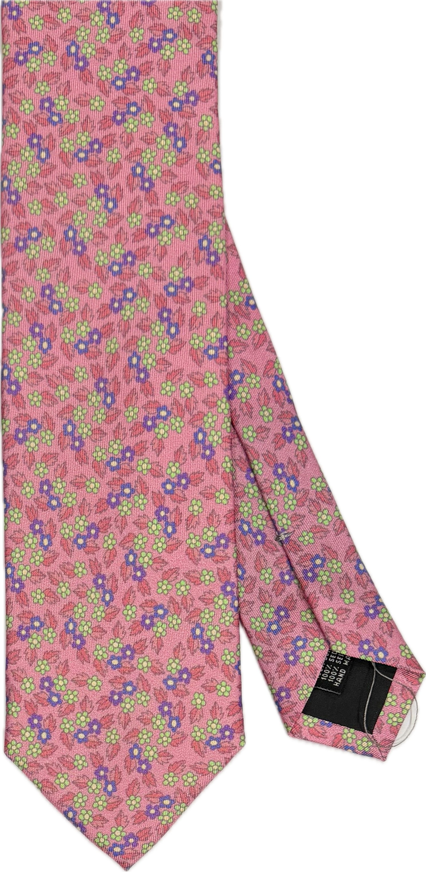 Cravatta seta fiorellini rosa Monsieur