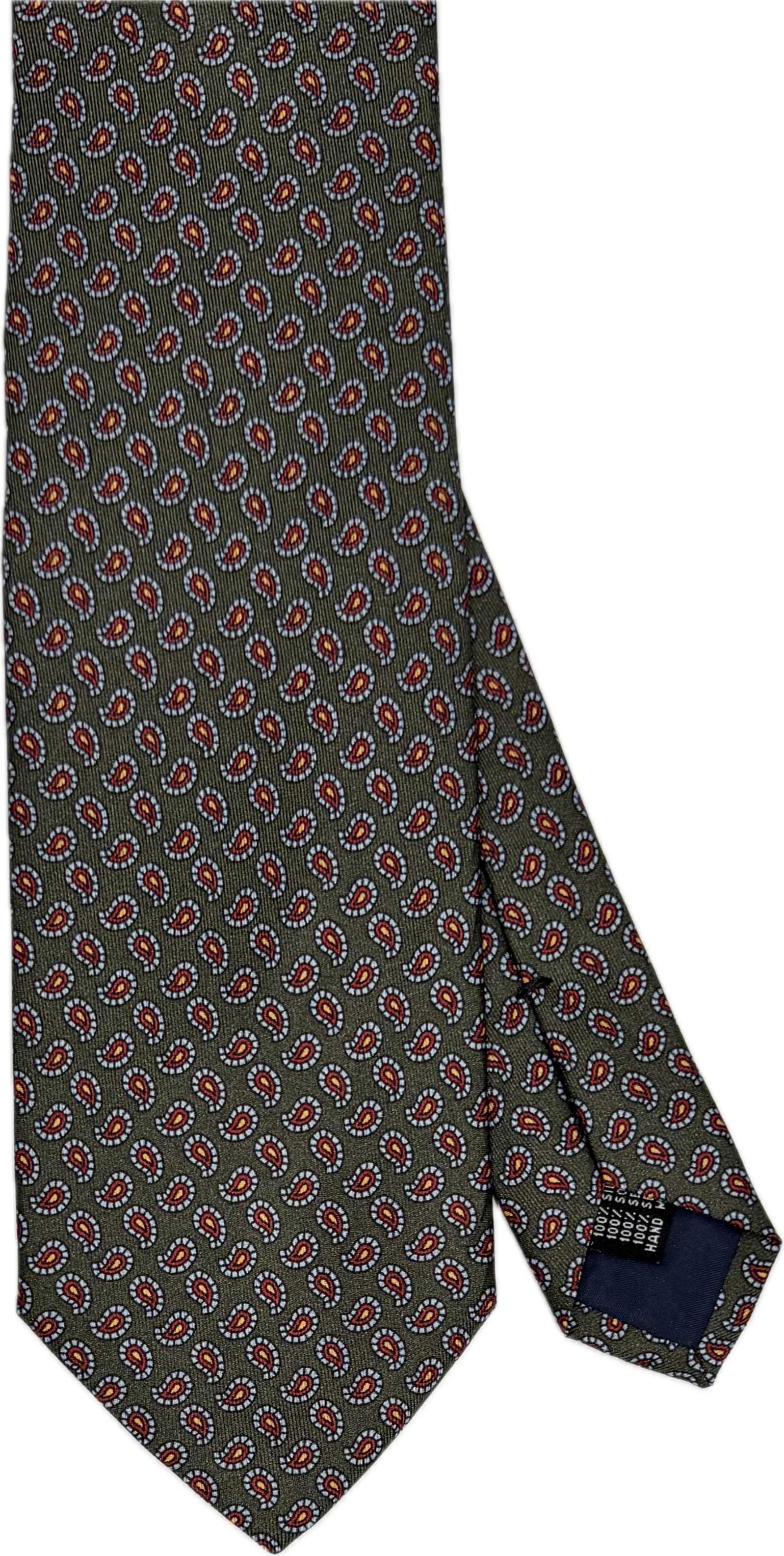 Cravatta seta paisley verde Monsieur