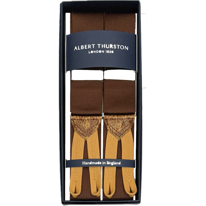 Bretelle barathea tinta unita brown Albert Thurston