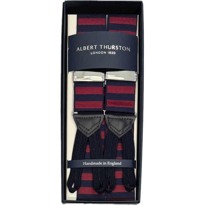 Bretelle barathea rigata navy rossa Albert Thurston