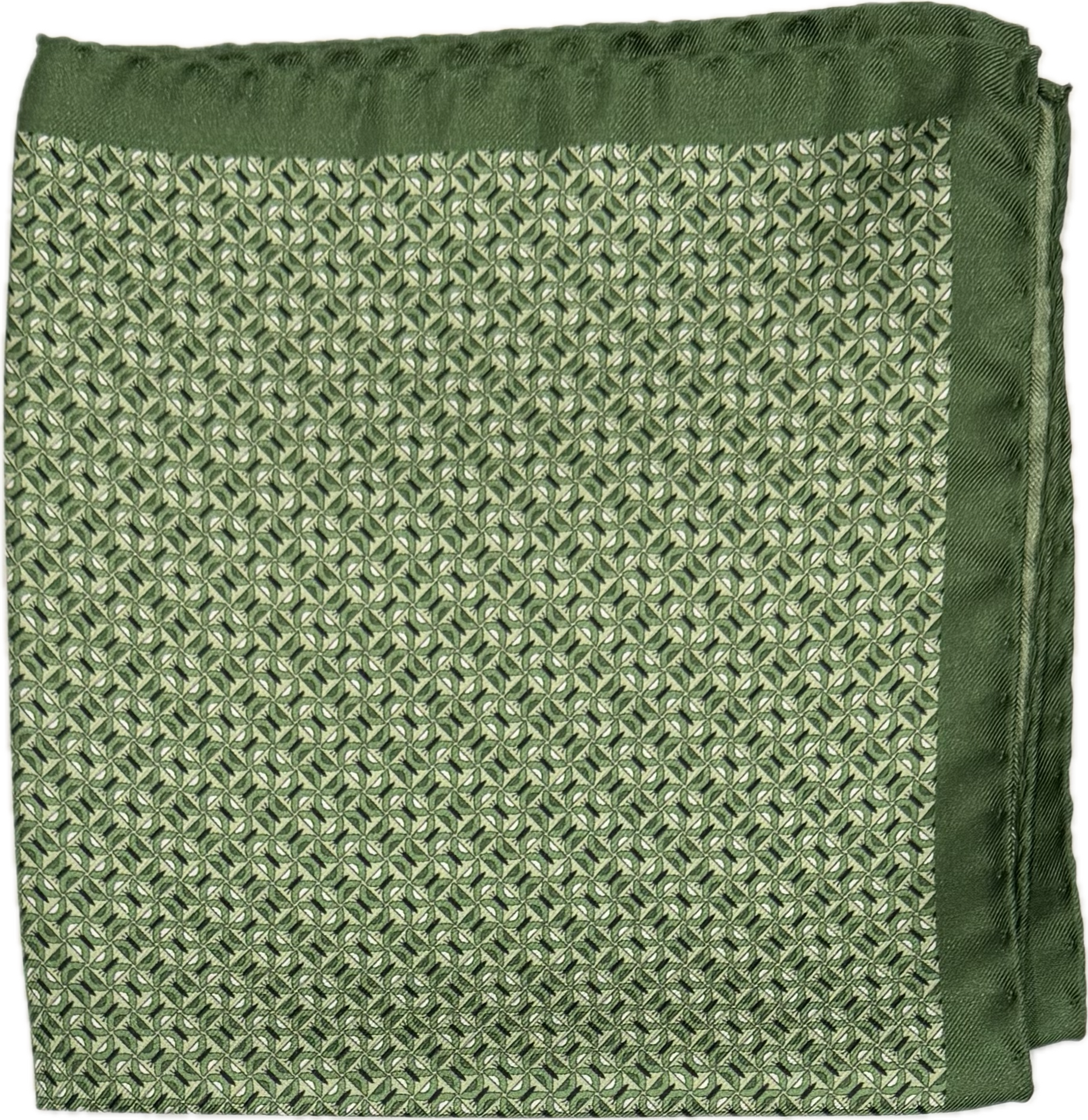 Pocket square seta farfalle verde Fefè