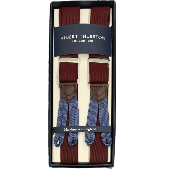 Bretelle elastico tinta unita wine Albert Thurston