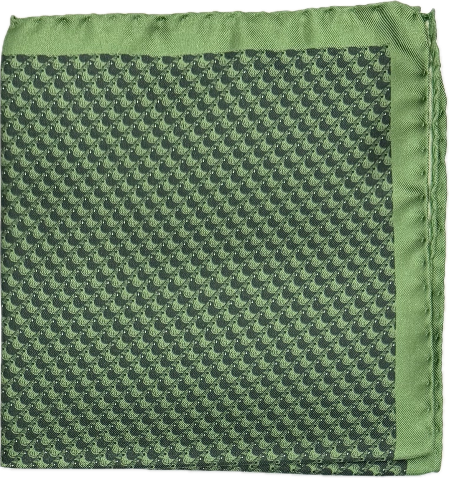 Pocket square seta uccellini verde Fefè