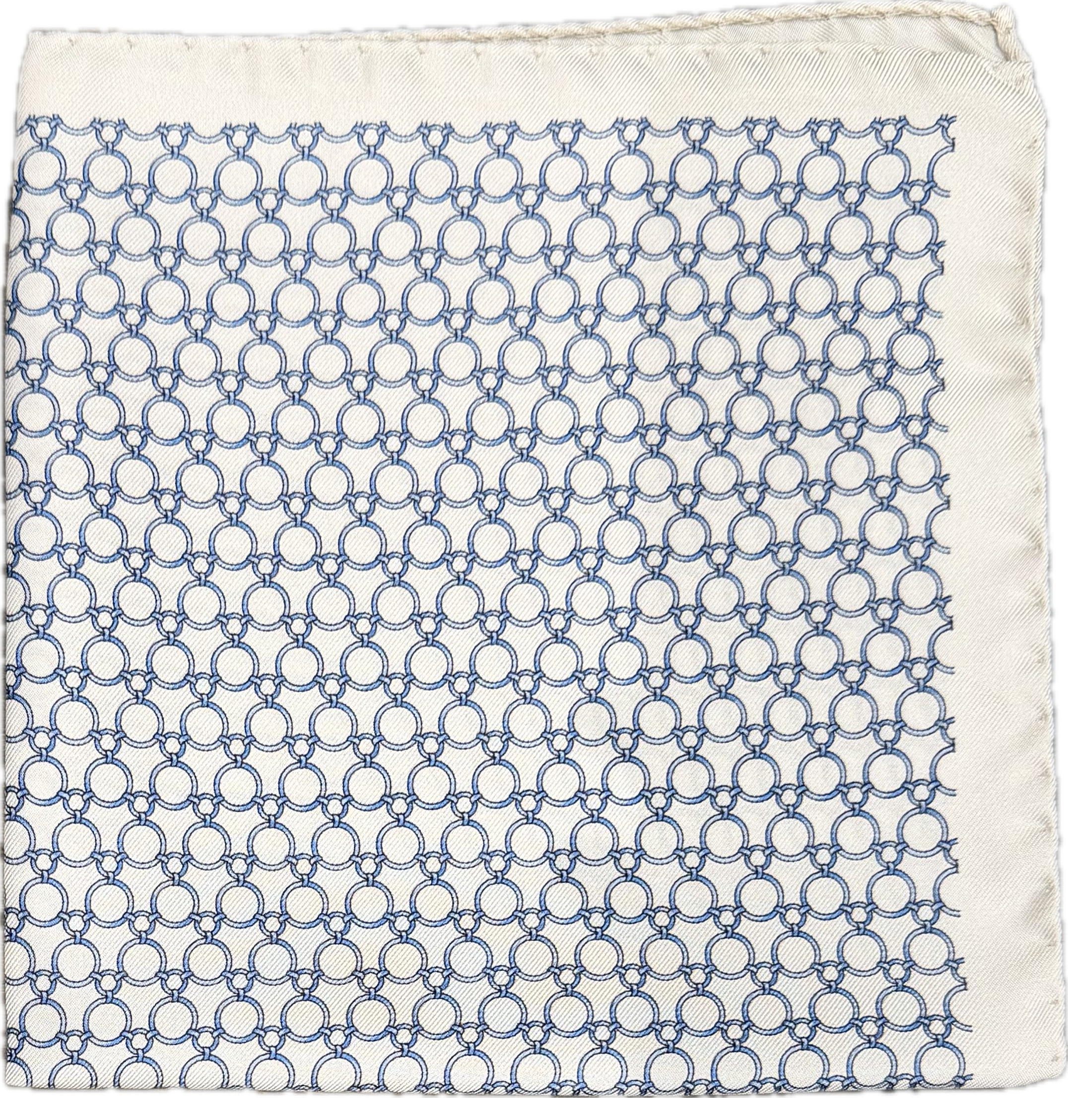 Pocket square seta cerchi bianca Fefè