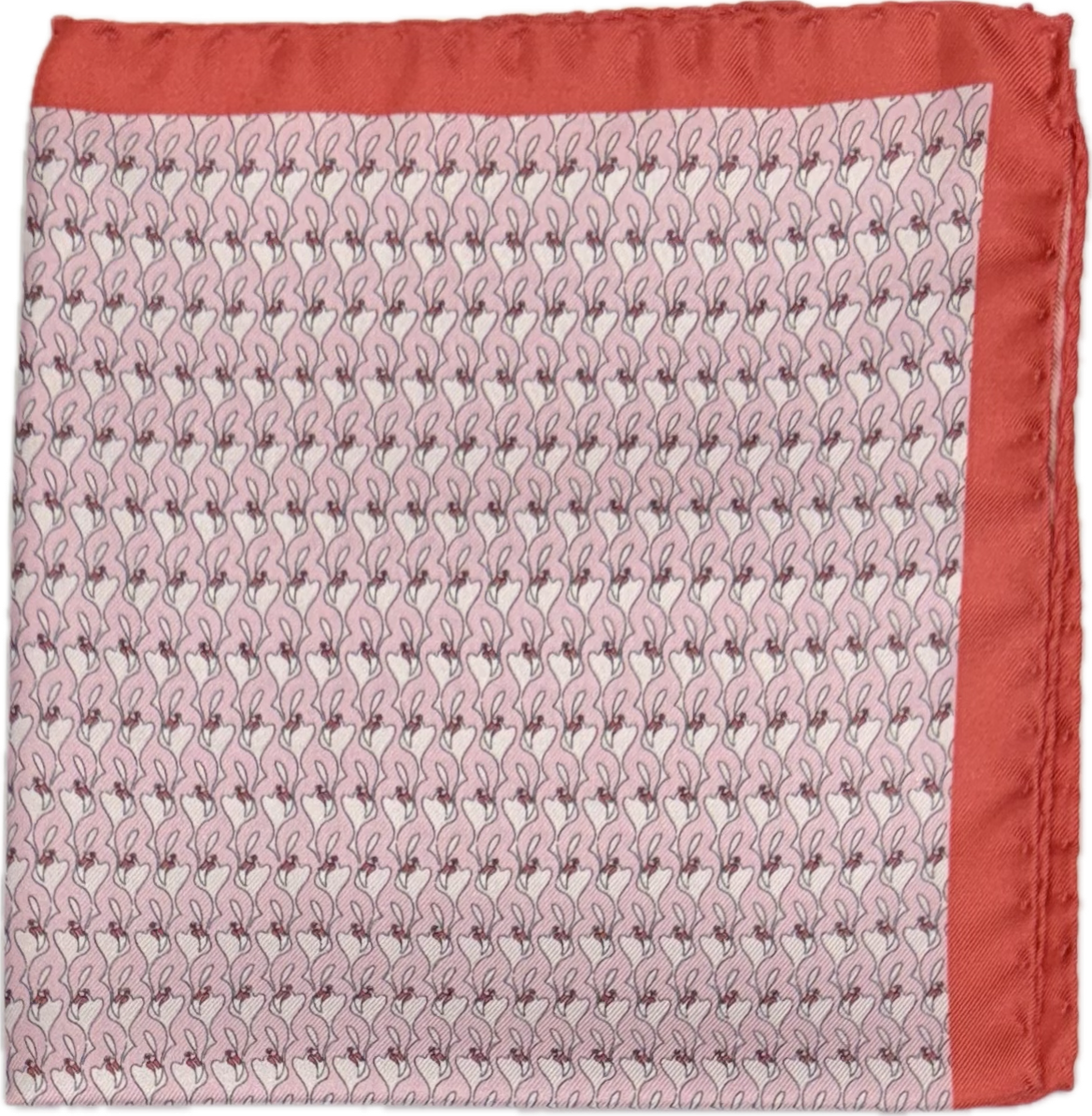 Pocket square seta fantasia fiori rosa Fefè