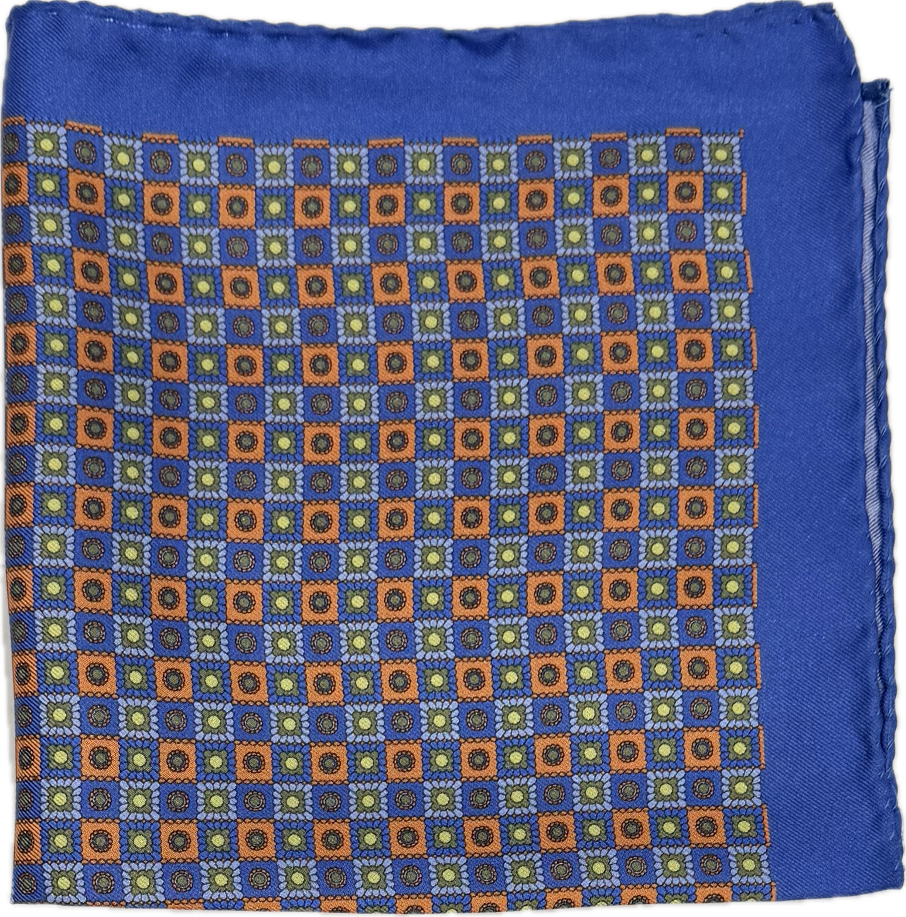 Pocket square seta fantasia quadratini royal arancione Monsieur