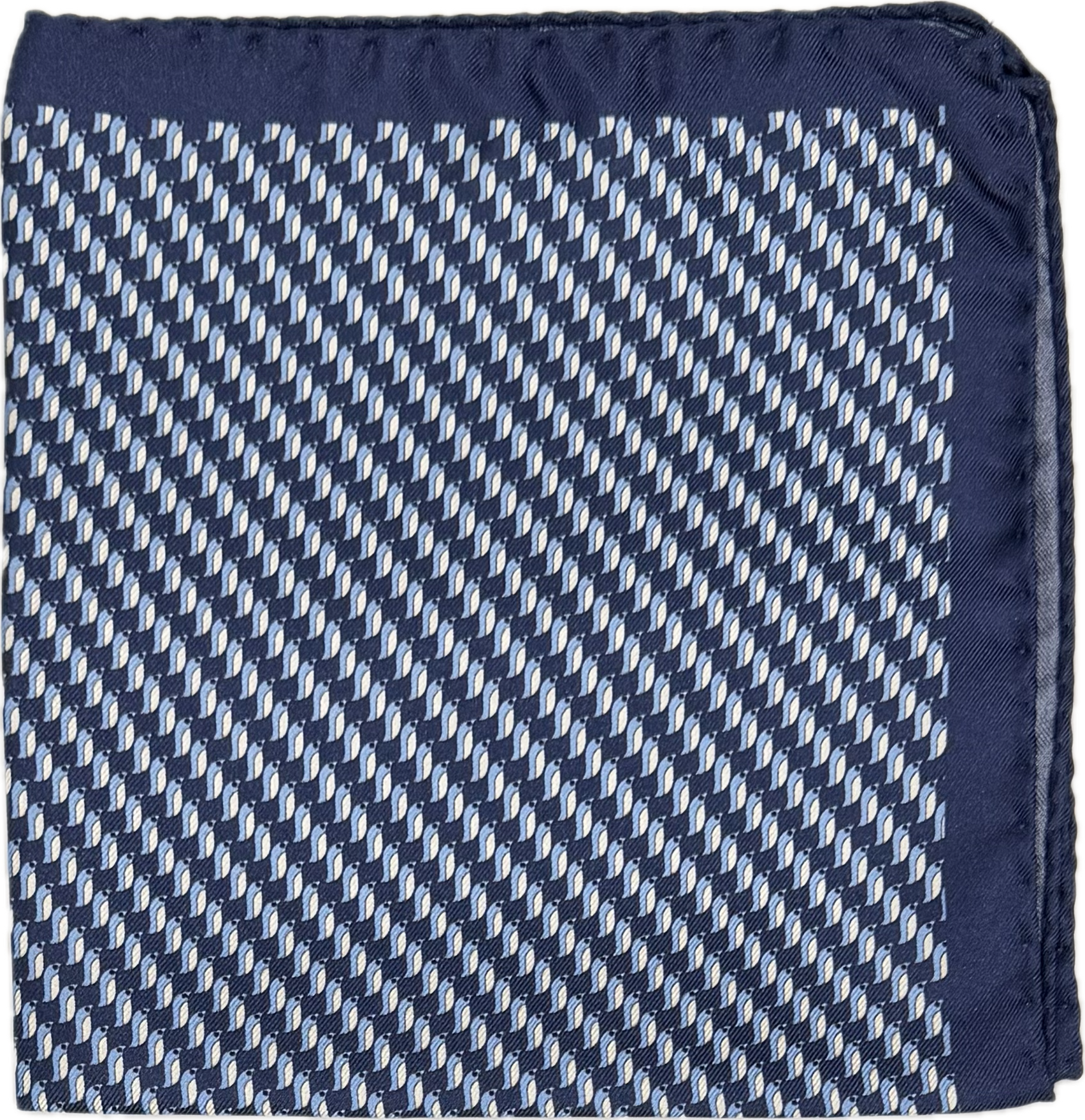 Pocket square seta pinguini blu Fefè