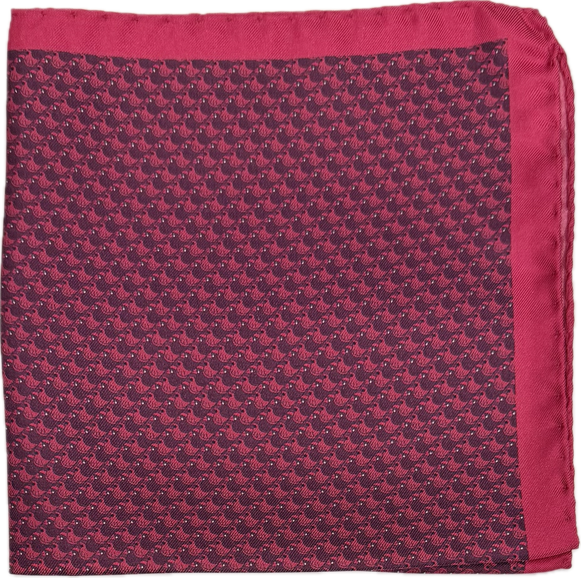 Pocket square seta uccellini fucsia Fefè