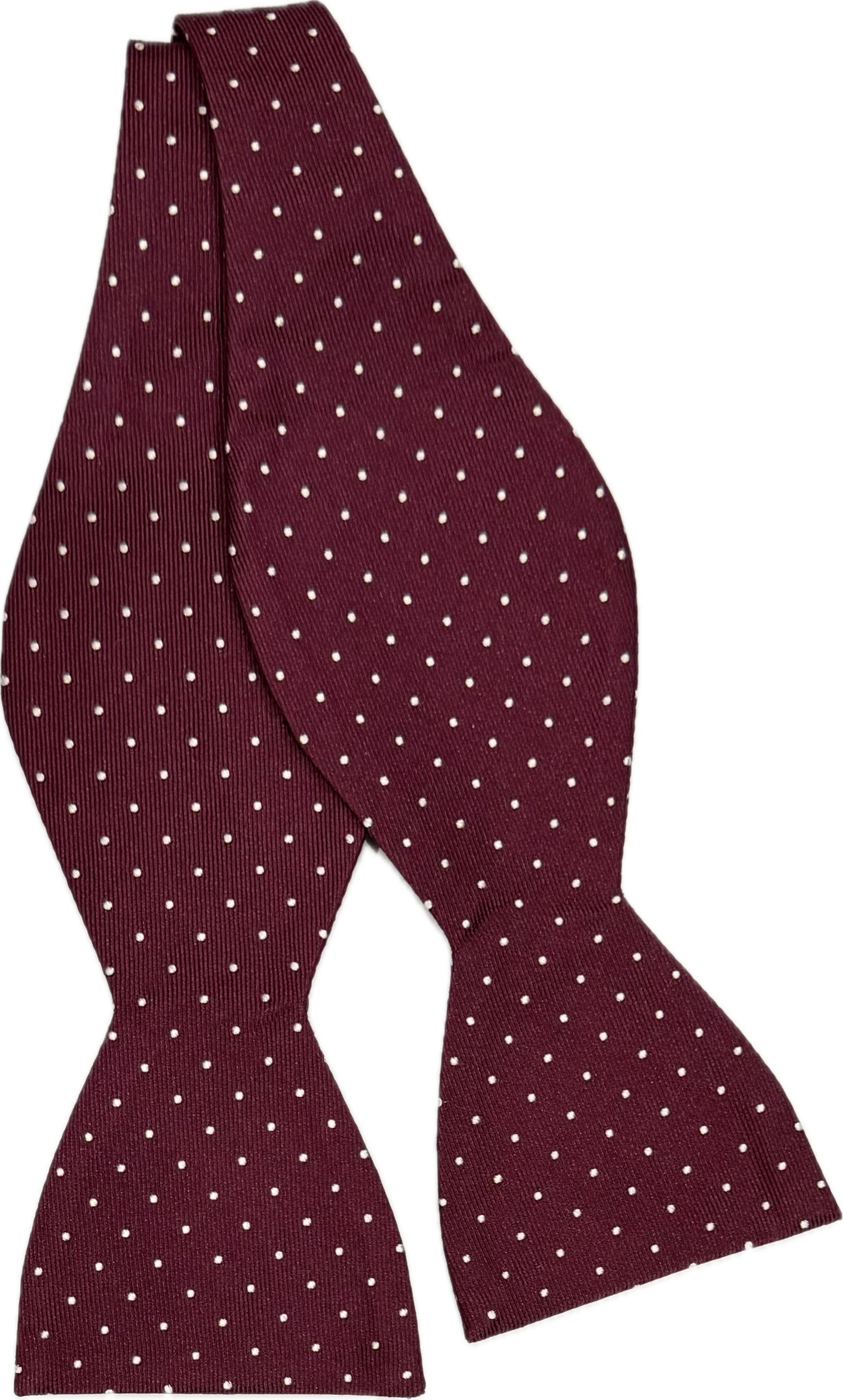 Self bow tie seta bordeaux pois bianchi Monsieur