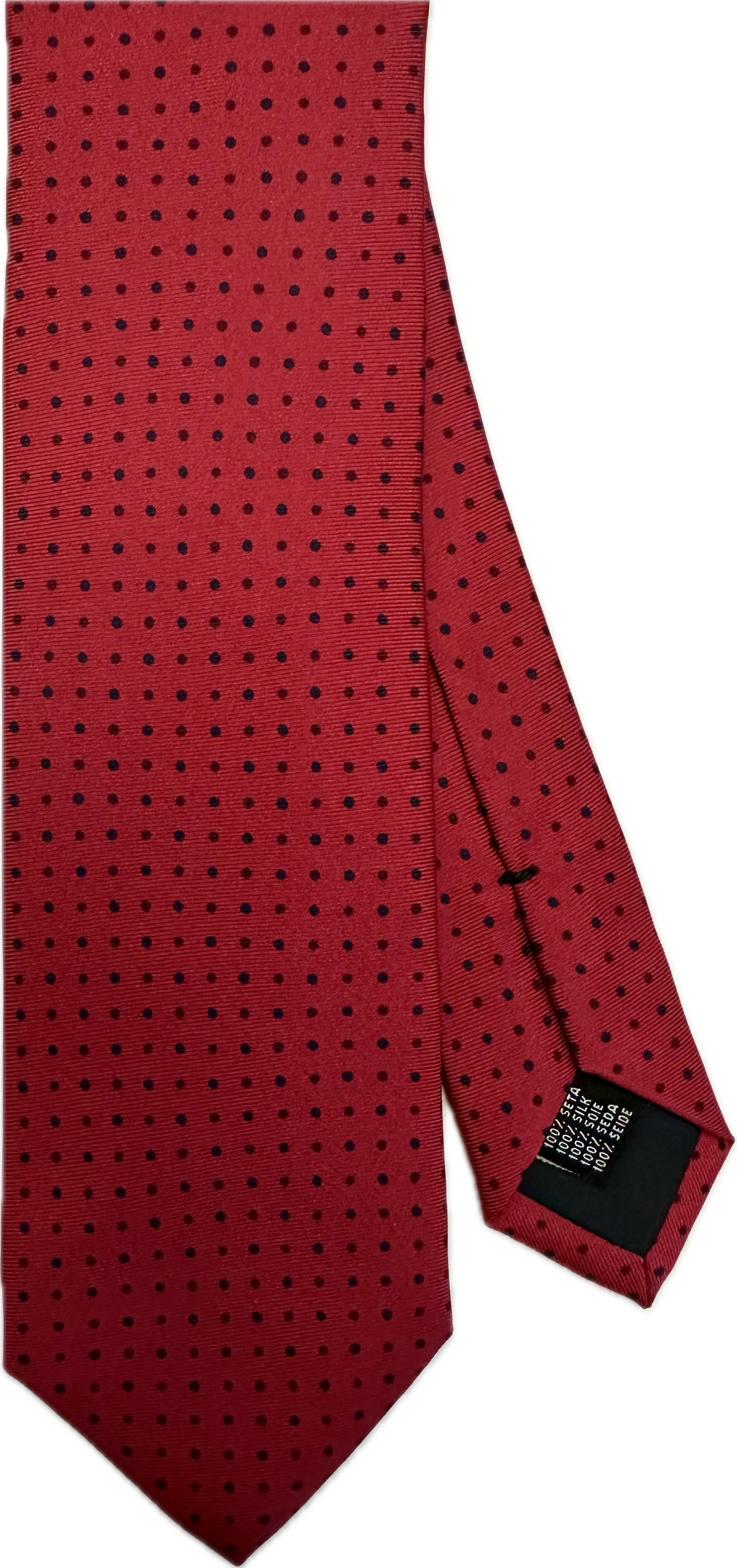 Cravatta seta multi pois rossa Monsieur