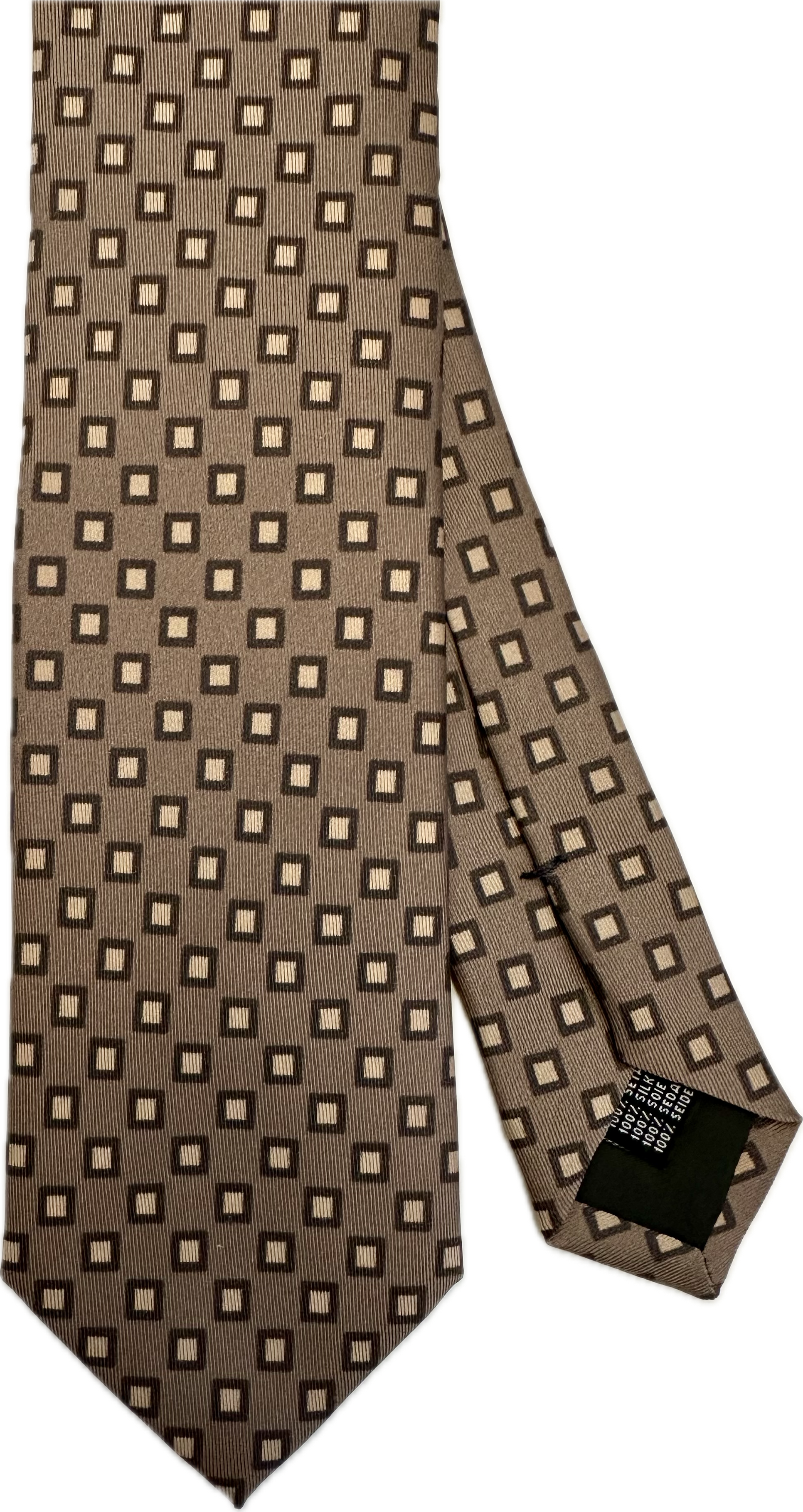 Cravatta seta multi square tortora Monsieur