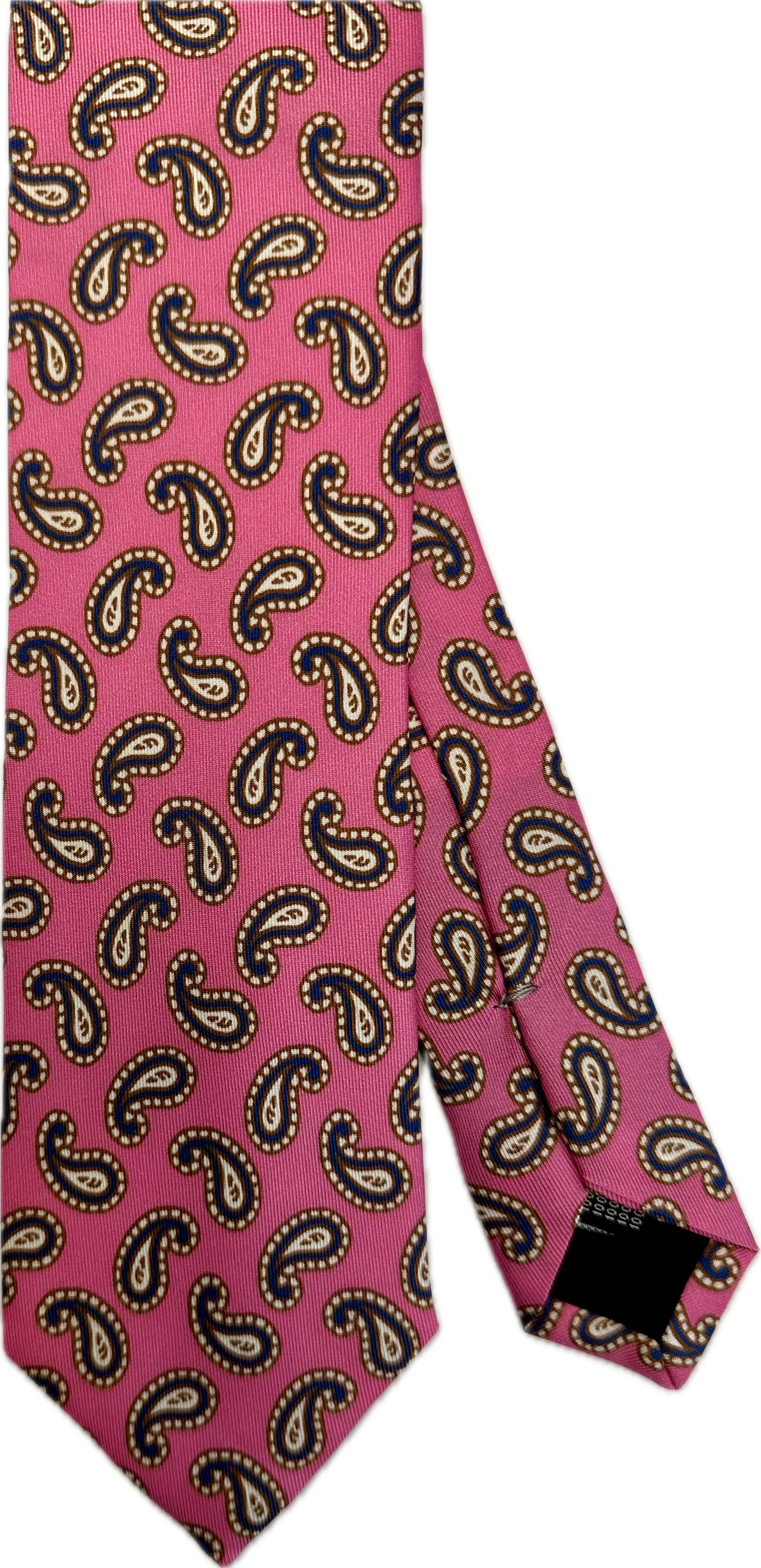 Cravatta seta paisley rosa Monsieur