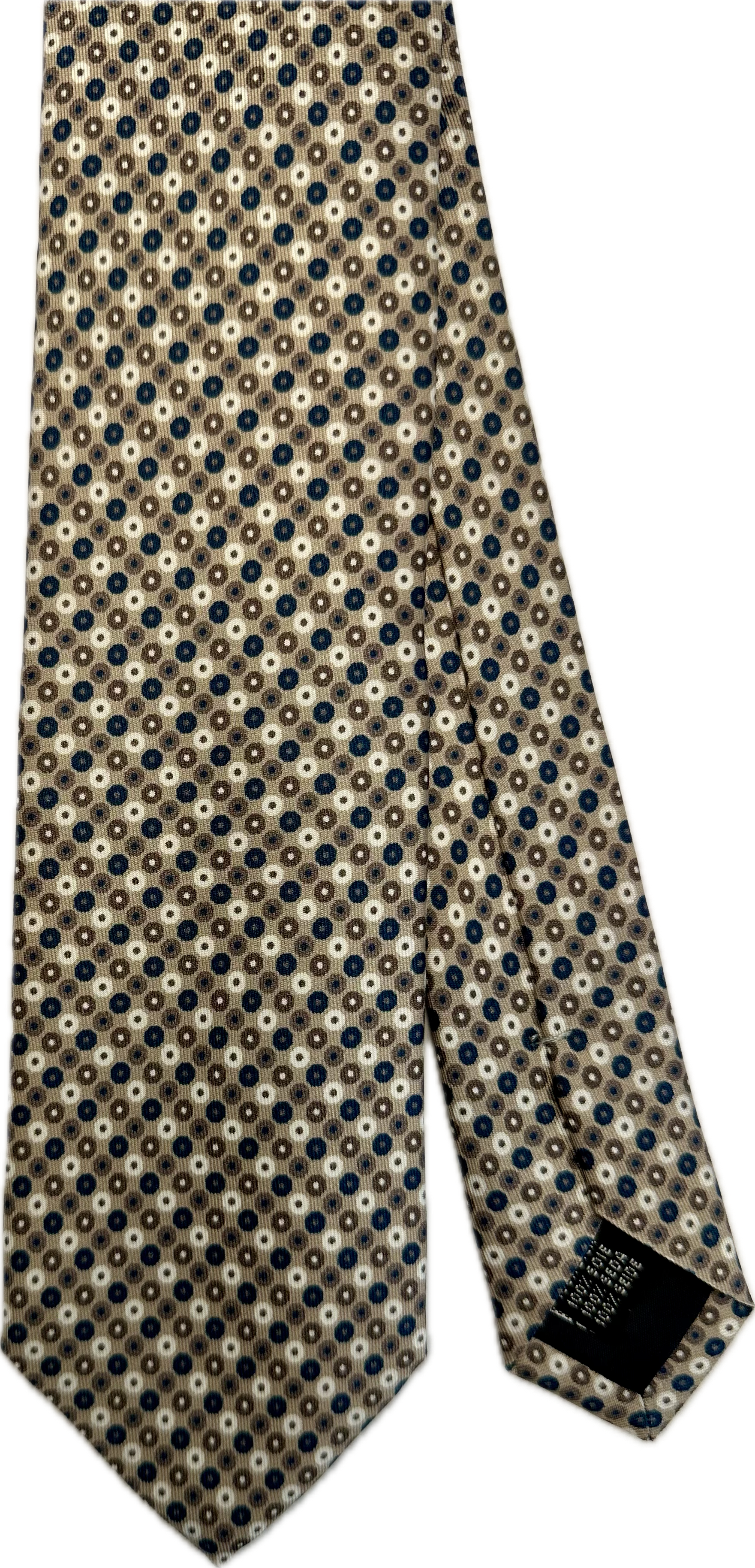 Cravatta seta multi dot beige Monsieur